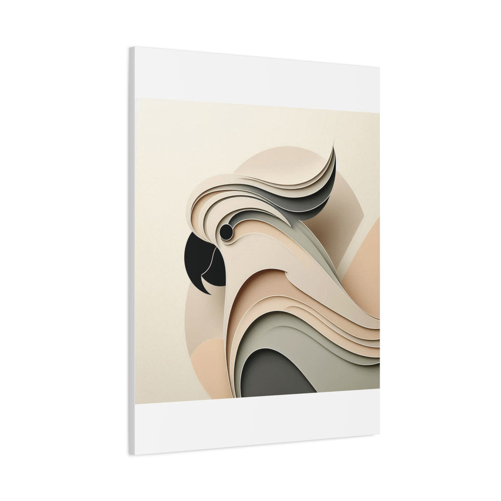 Abstract Paper Cut Cockatoo Matte Canvas Printify