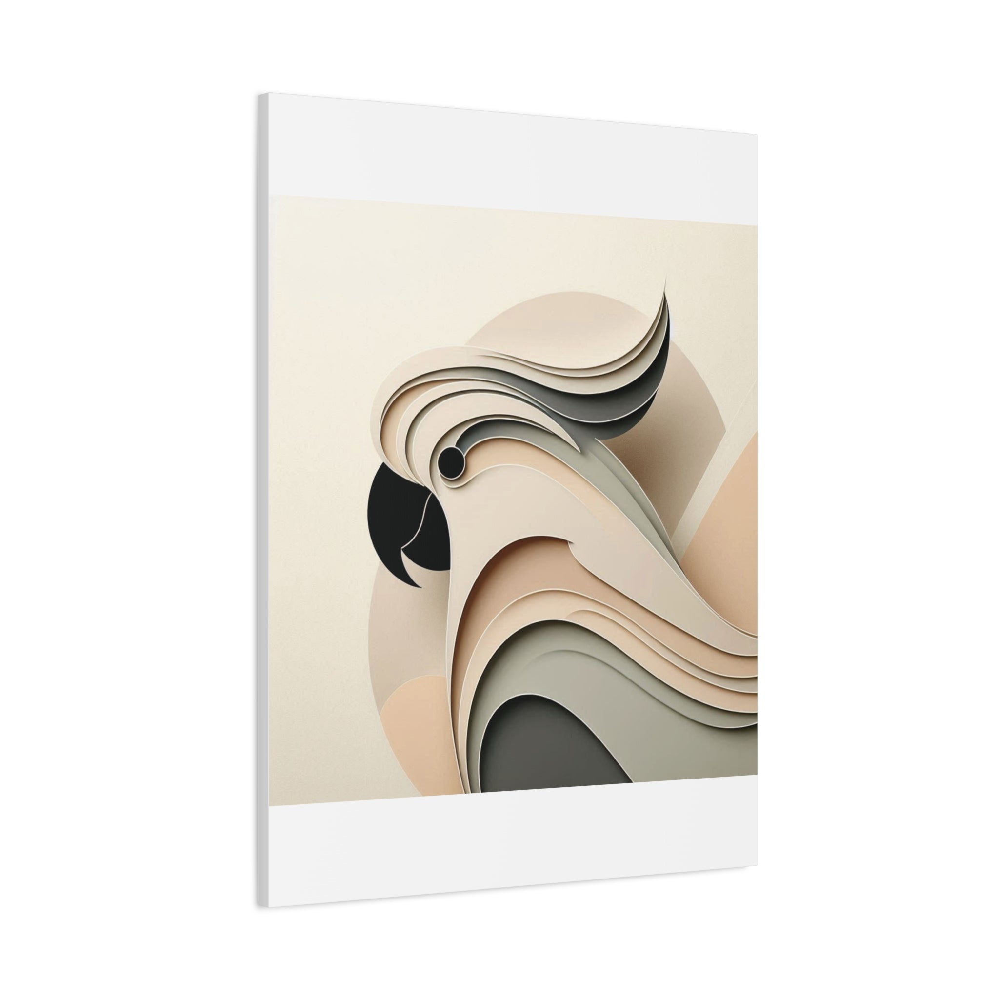 Abstract Paper Cut Cockatoo Matte Canvas Printify