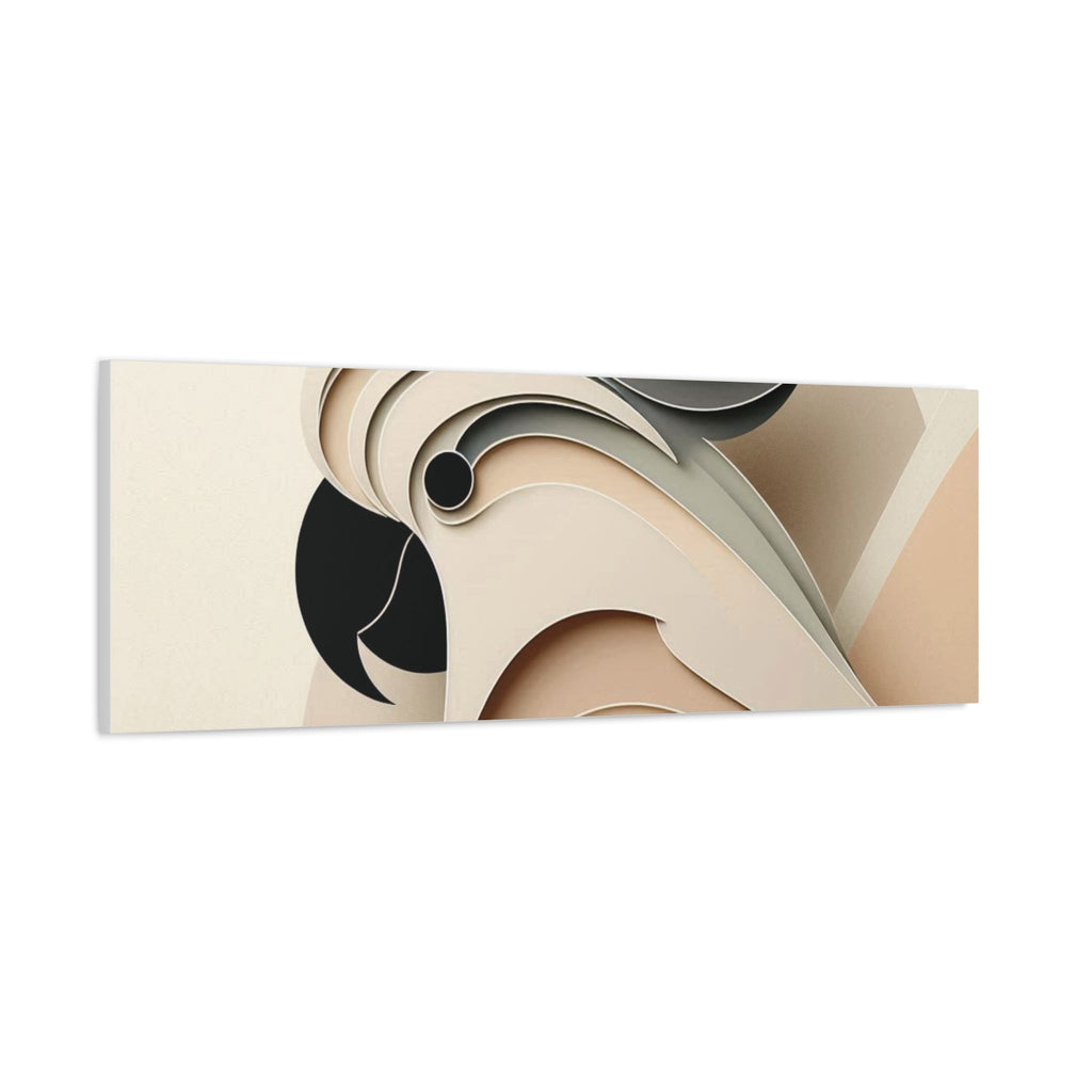 Abstract Paper Cut Cockatoo Matte Canvas Printify