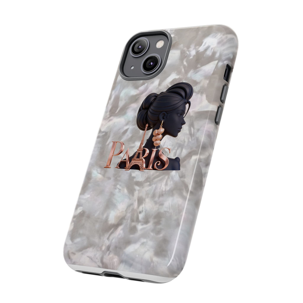 Paris Silhouette Pearl Phone Case — Tough Protective Smartphone Cover Printify