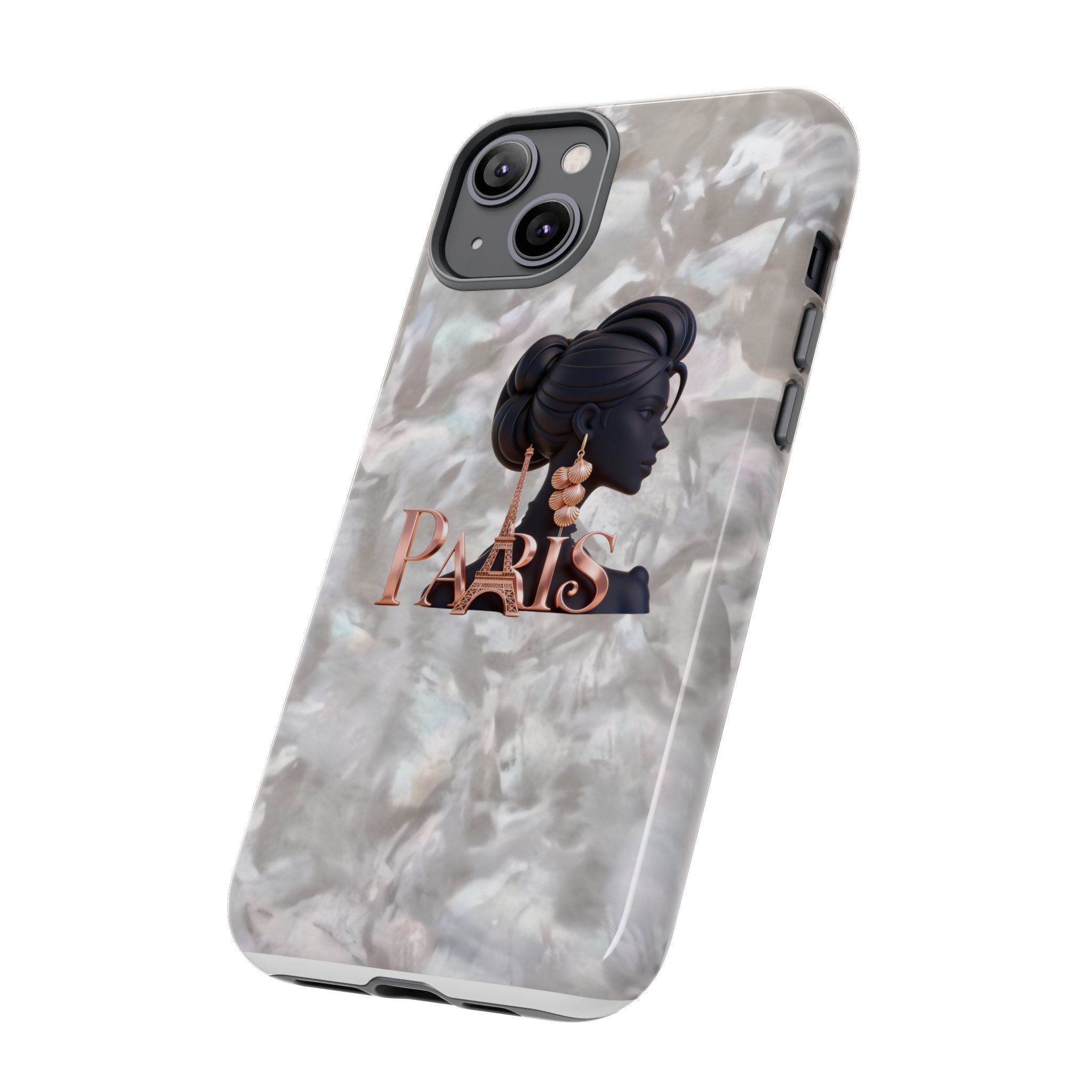 Paris Silhouette Pearl Phone Case — Tough Protective Smartphone Cover Printify