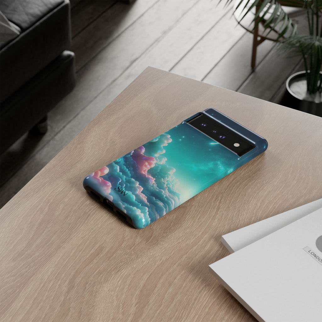 Dreamy Pastel Clouds with Shooting Star phone case Printify