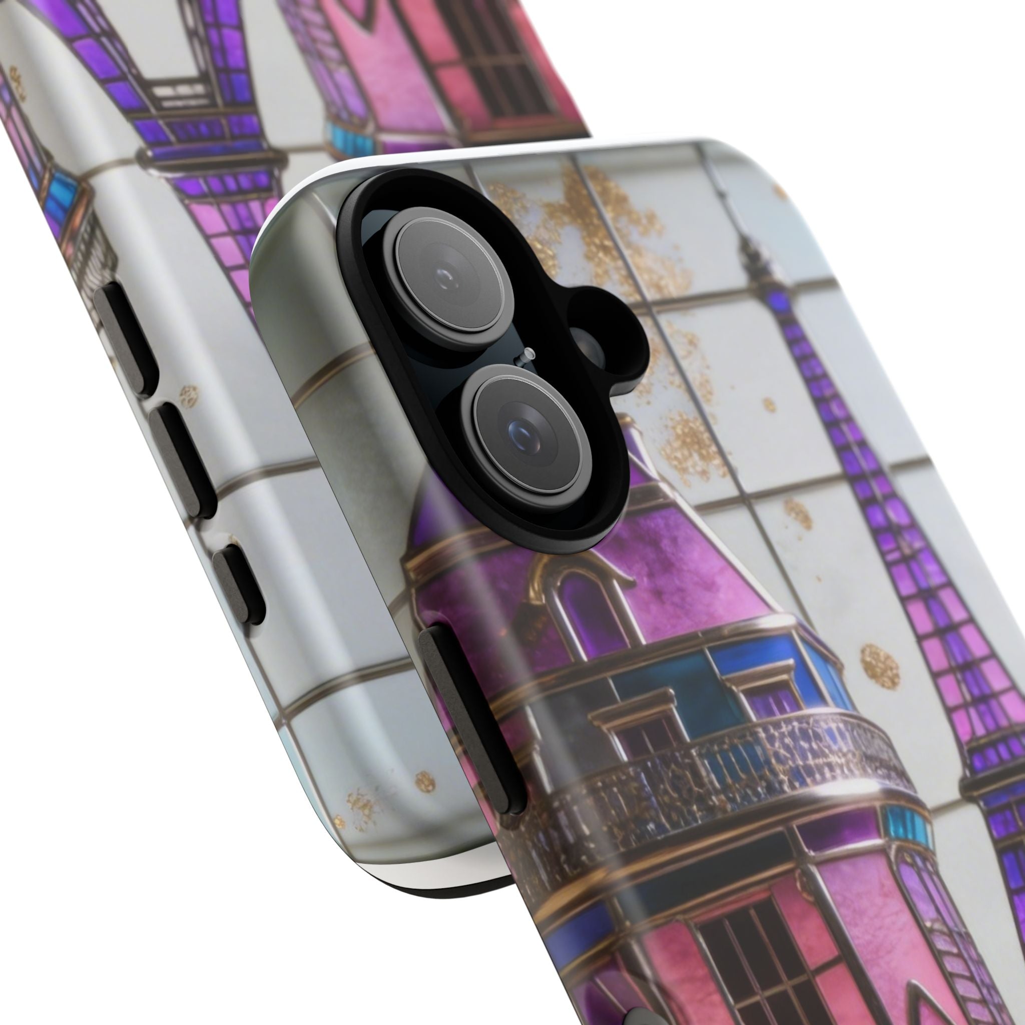 Parisian Eiffel Tower Tough Phone Case — Purple Vintage Cityscape Printify