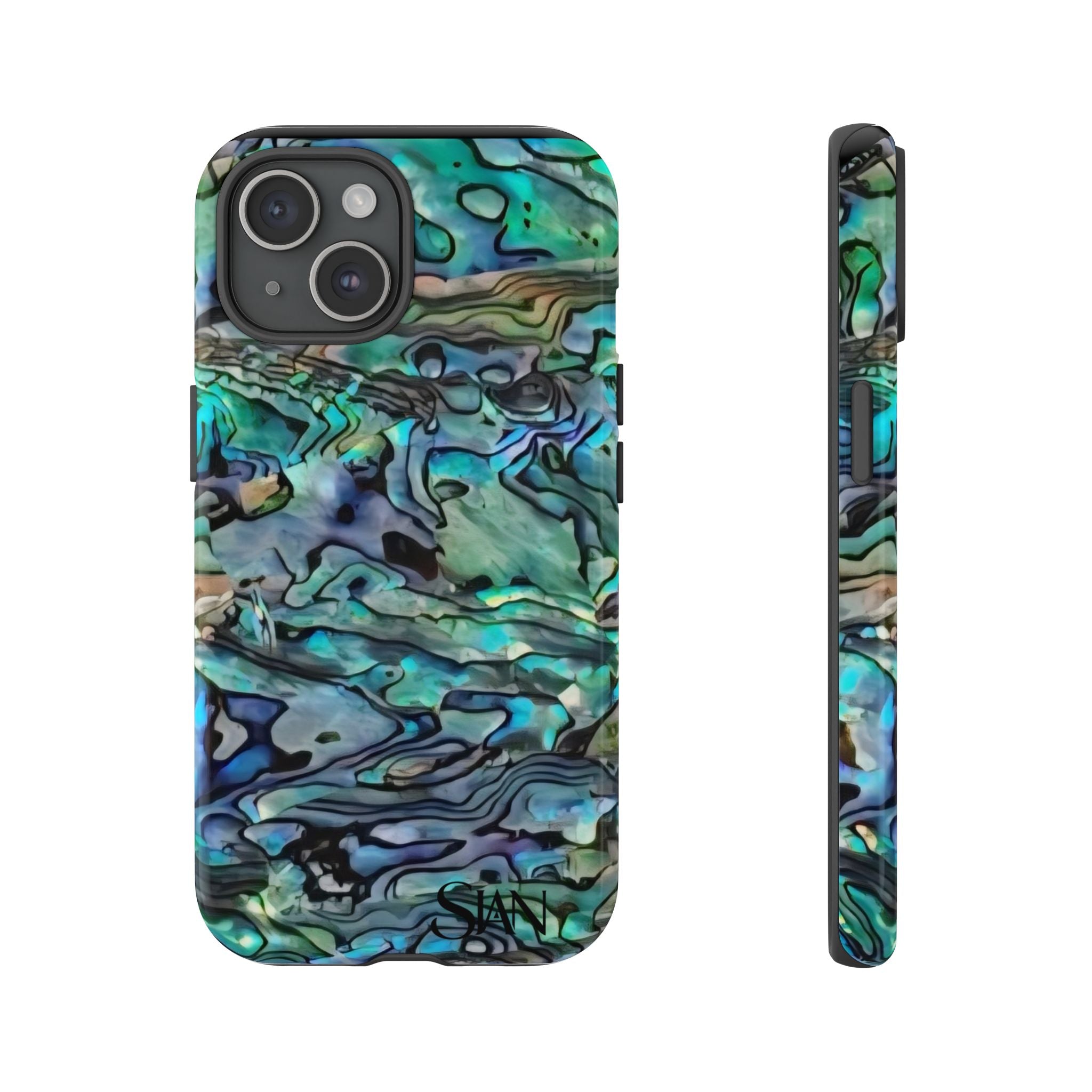 Abalone Shell Pattern Phone Case | Iridescent Ocean Swirl Protective Cover Printify