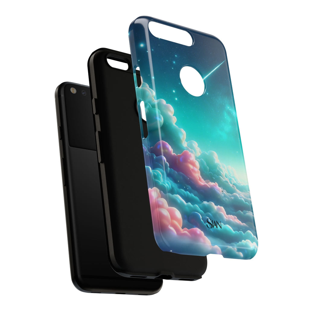 Dreamy Pastel Clouds with Shooting Star phone case Printify