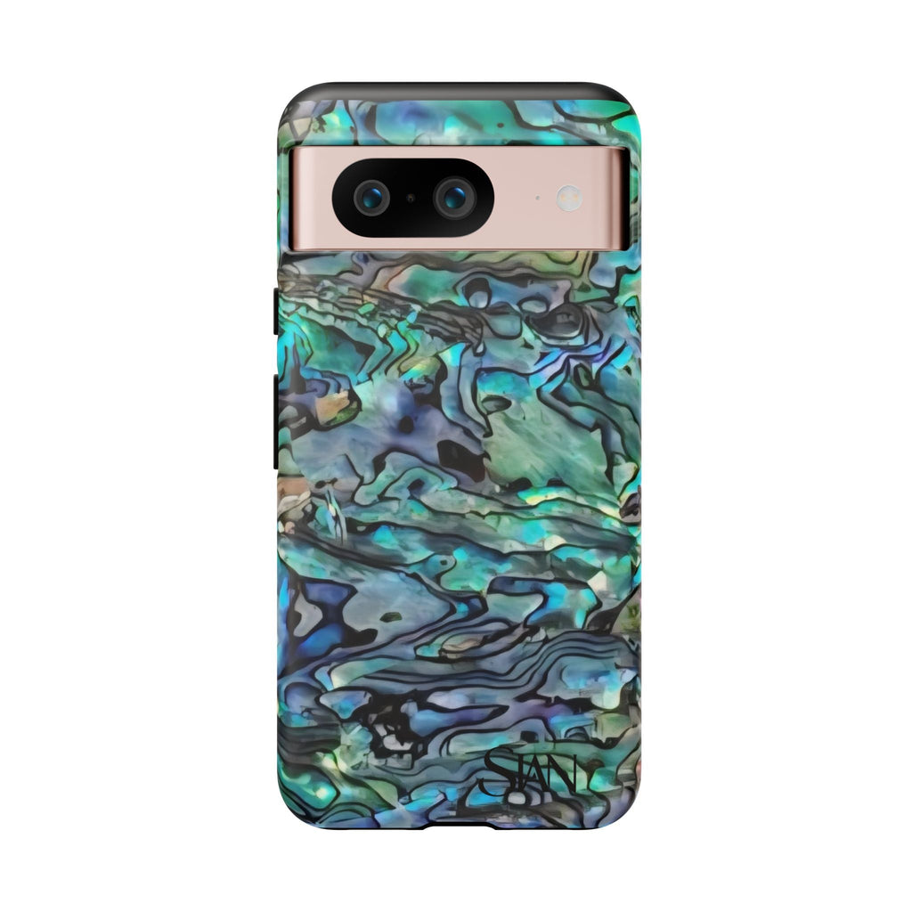 Abalone Shell Pattern Phone Case | Iridescent Ocean Swirl Protective Cover Printify