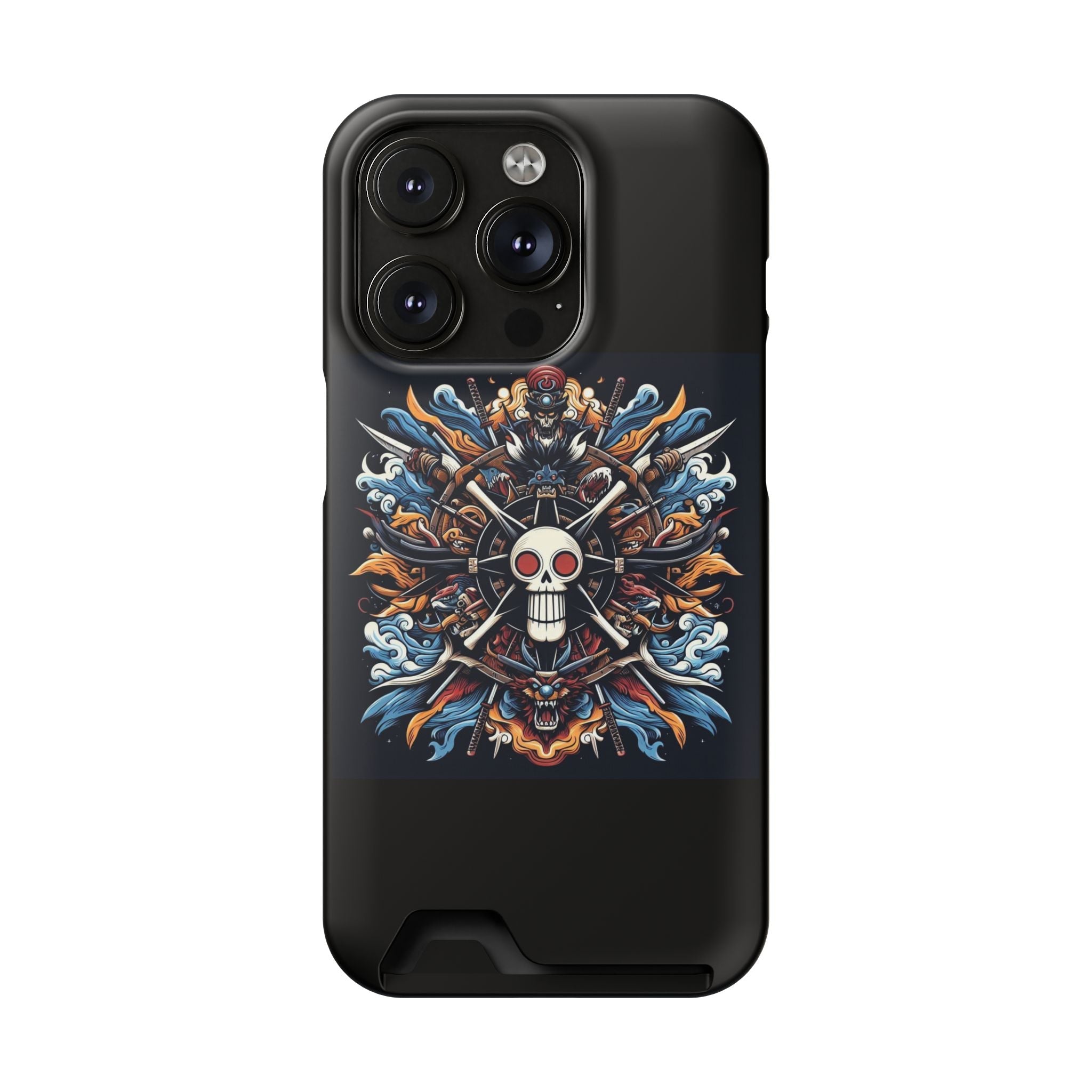 One Piece Phone Case with Card Holder | Anime Straw Hat Crew Design Printify