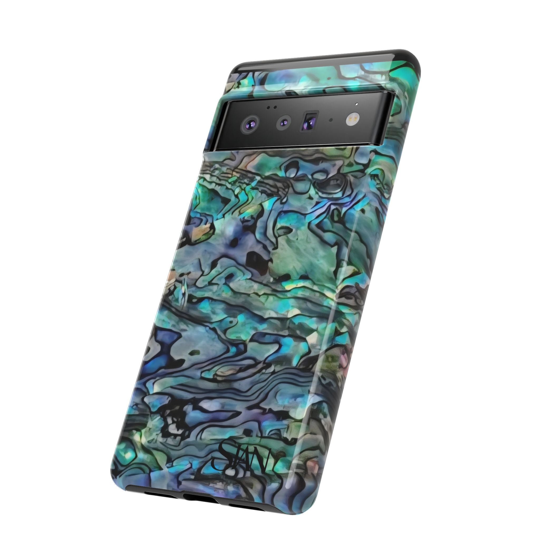 Abalone Shell Pattern Phone Case | Iridescent Ocean Swirl Protective Cover Printify