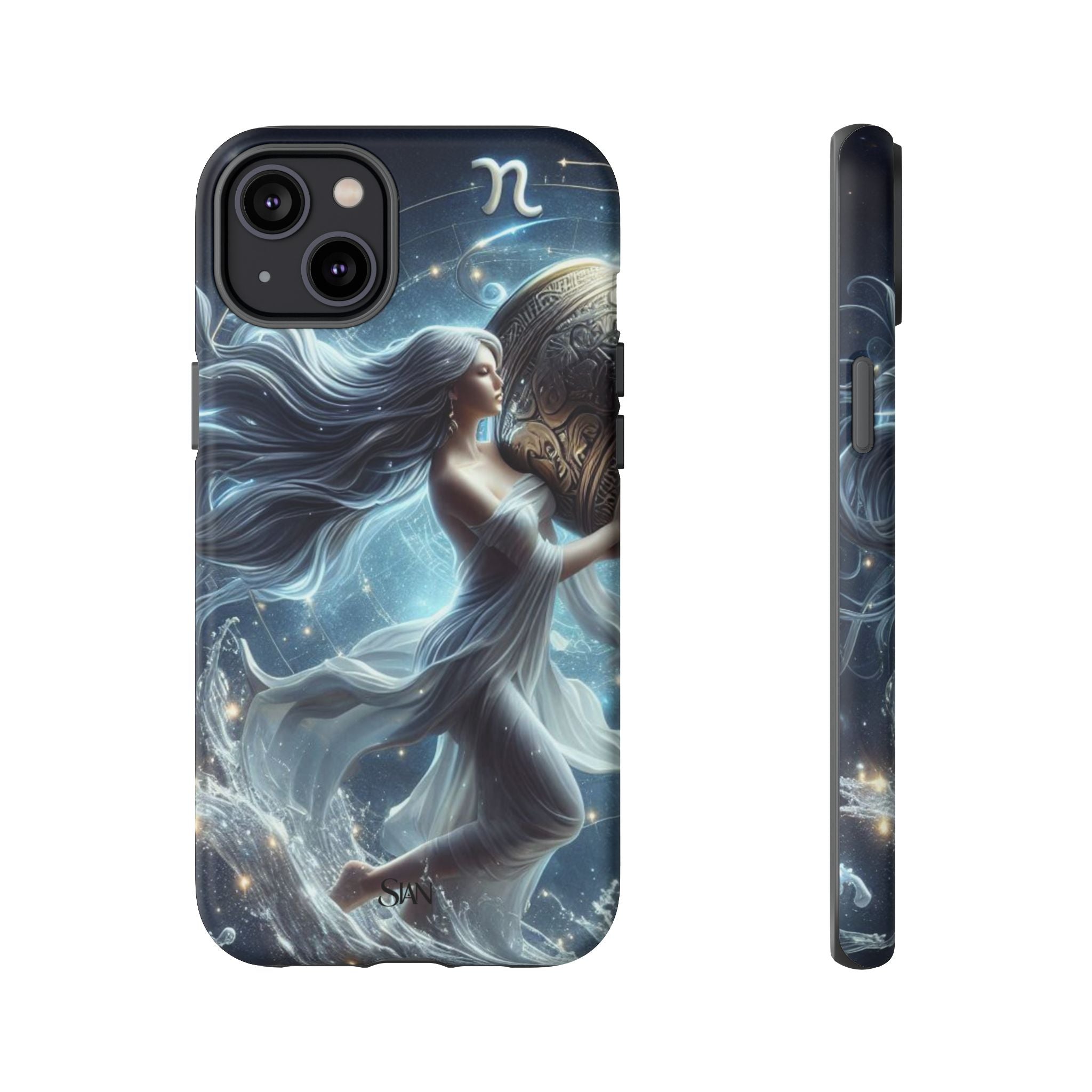 Moonlit Athena figure phone case | Goddess warrior celestial art tough case Printify