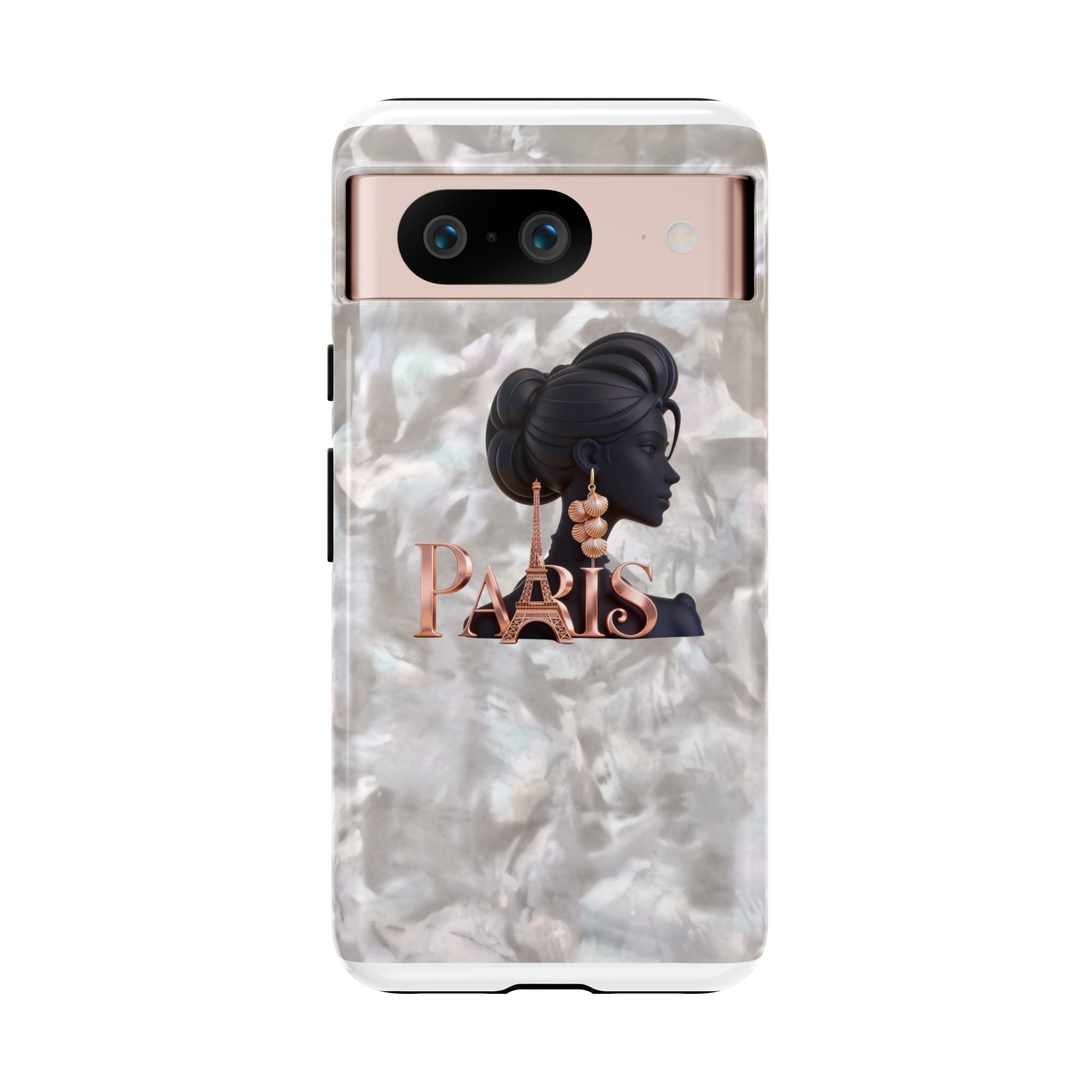 Paris Silhouette Pearl Phone Case — Tough Protective Smartphone Cover Printify