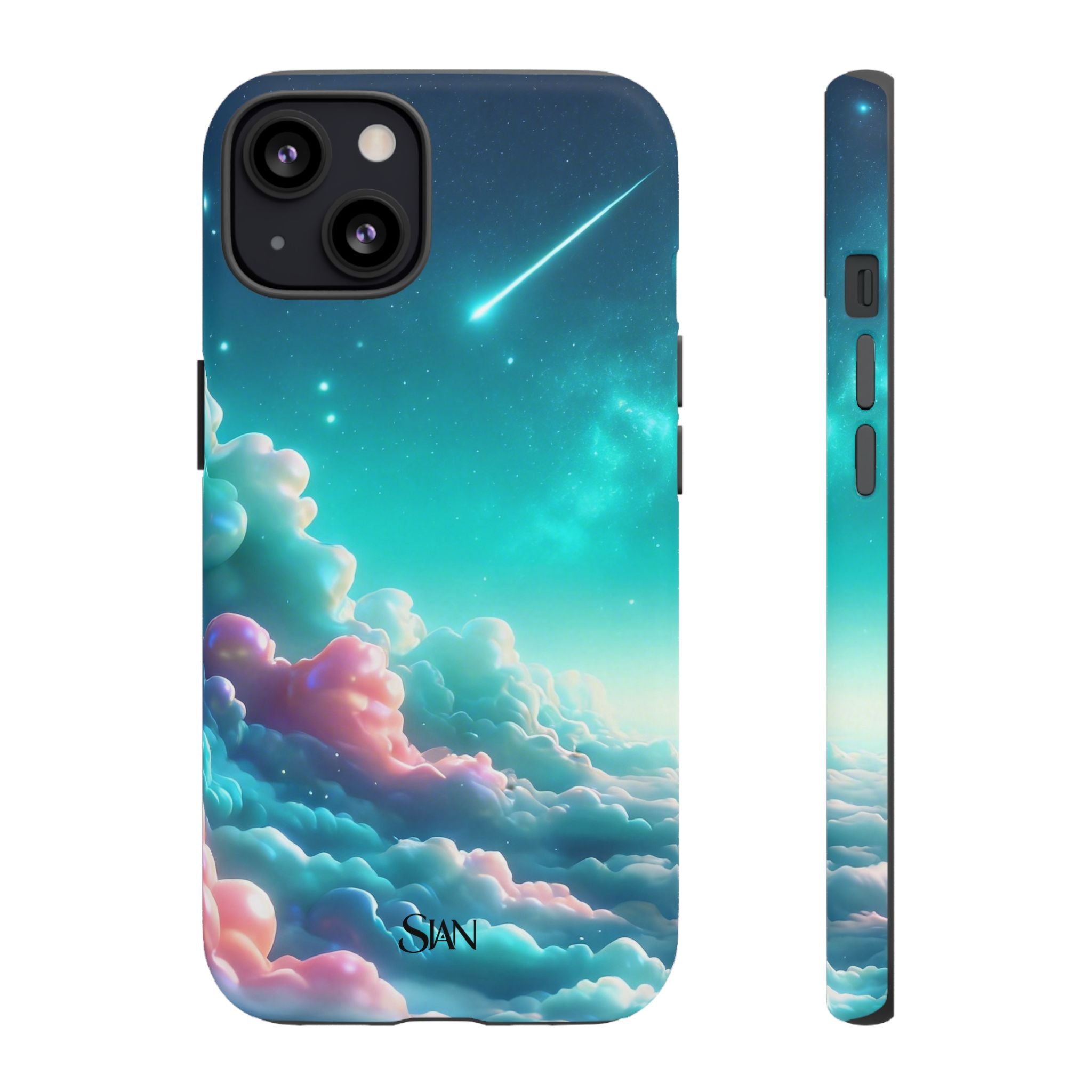 Dreamy Pastel Clouds with Shooting Star phone case Printify