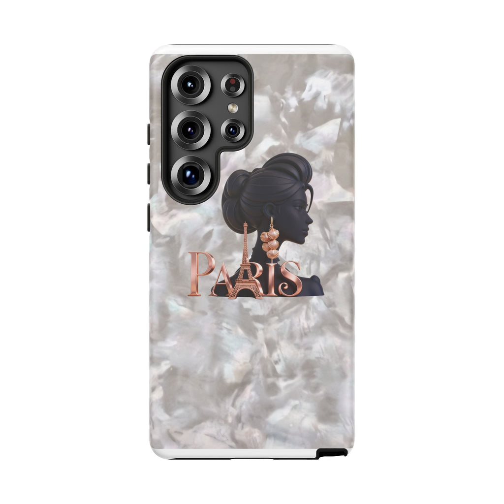 Paris Silhouette Pearl Phone Case — Tough Protective Smartphone Cover Printify