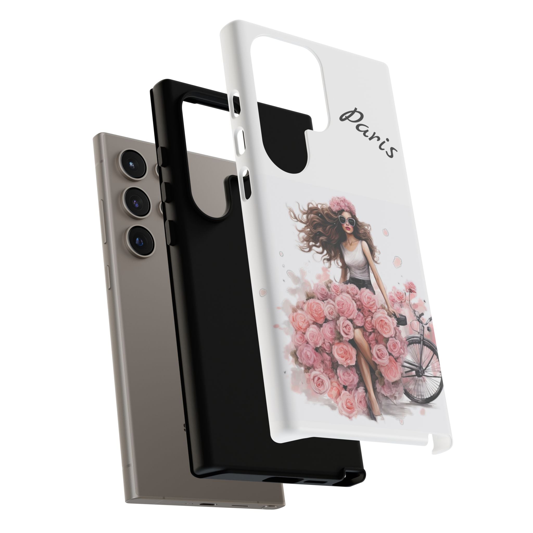 Paris Rose Bicycle woman phone case | Floral iPhone case Printify