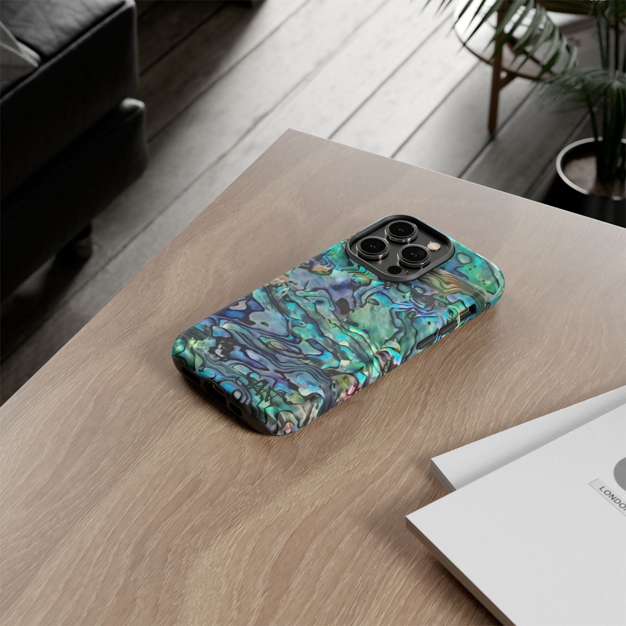 Abalone Shell Pattern Phone Case | Iridescent Ocean Swirl Protective Cover Printify