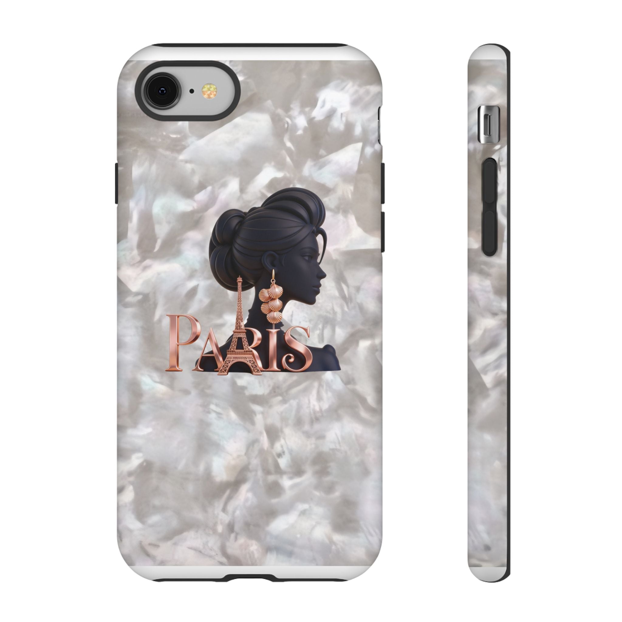 Paris Silhouette Pearl Phone Case — Tough Protective Smartphone Cover Printify