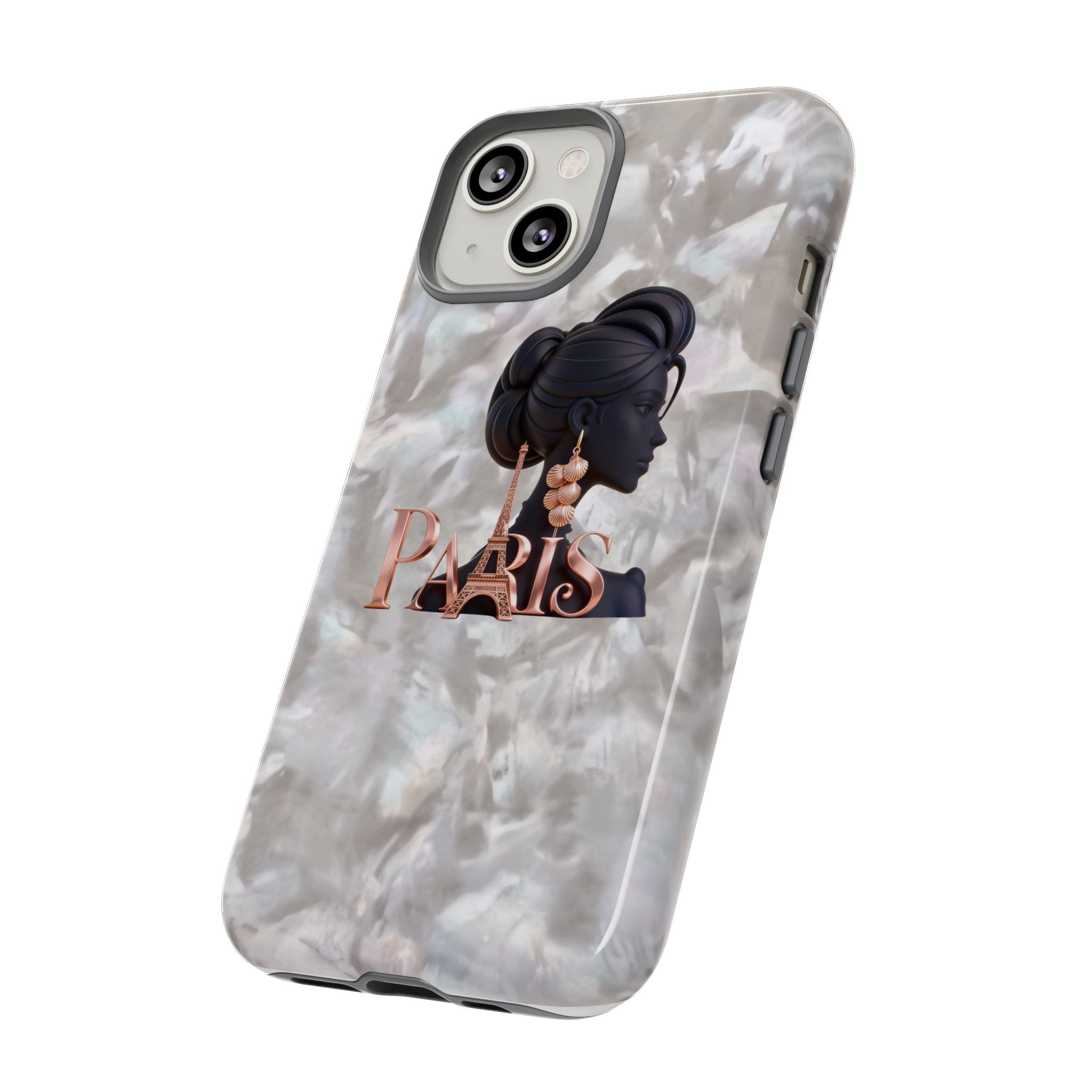 Paris Silhouette Pearl Phone Case — Tough Protective Smartphone Cover Printify