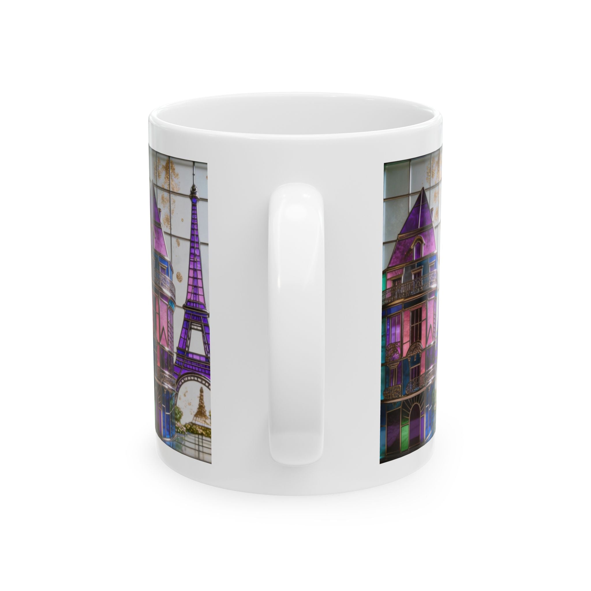Colorful glass Mug - Colorful Vintage Cityscape (11oz/15oz) Printify