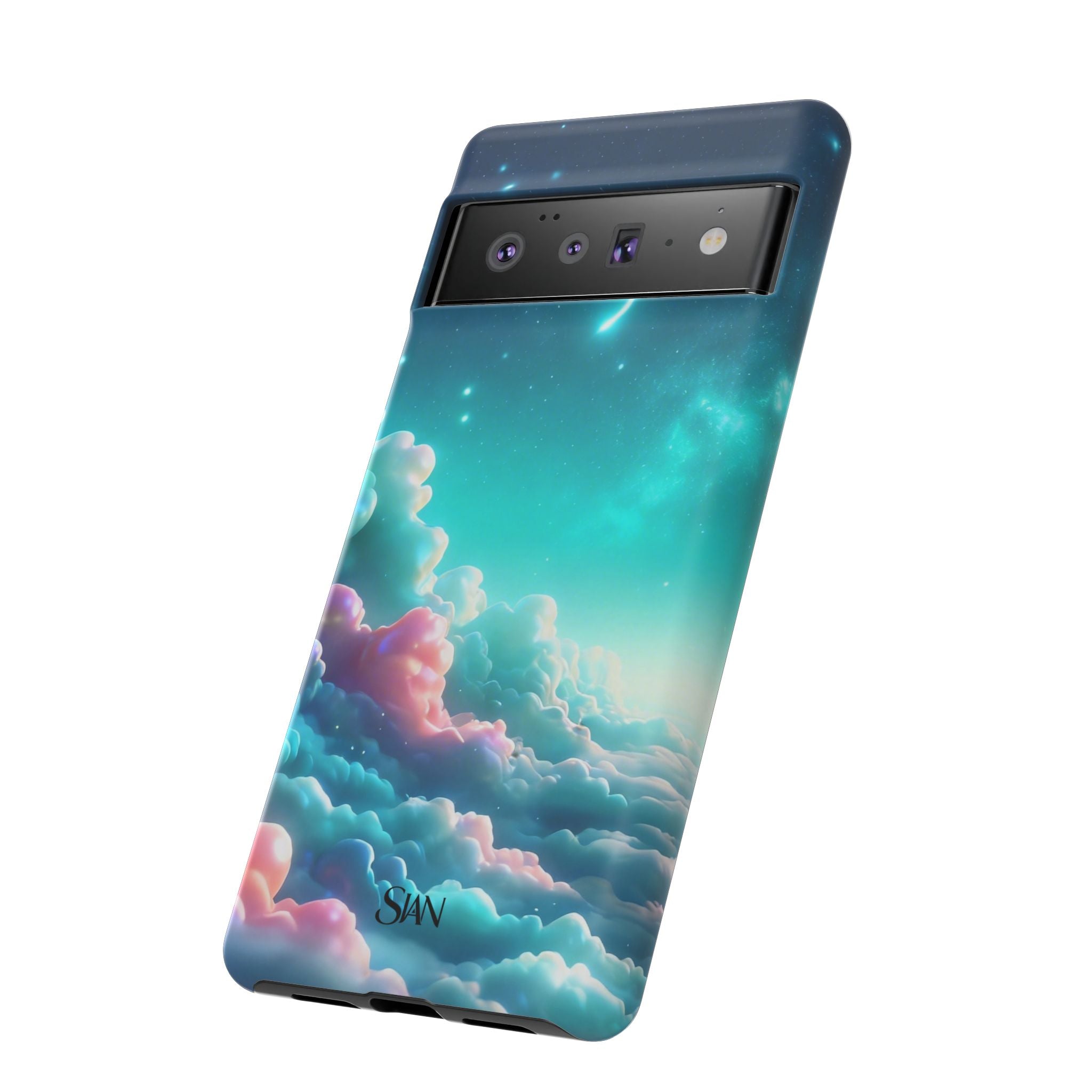 Dreamy Pastel Clouds with Shooting Star phone case Printify
