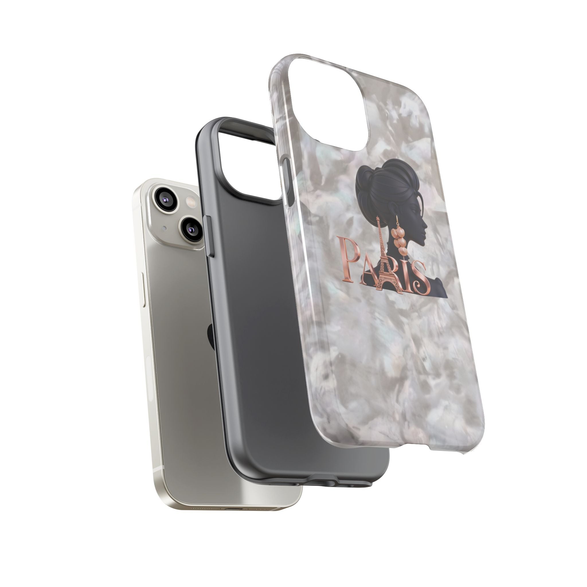 Paris Silhouette Pearl Phone Case — Tough Protective Smartphone Cover Printify