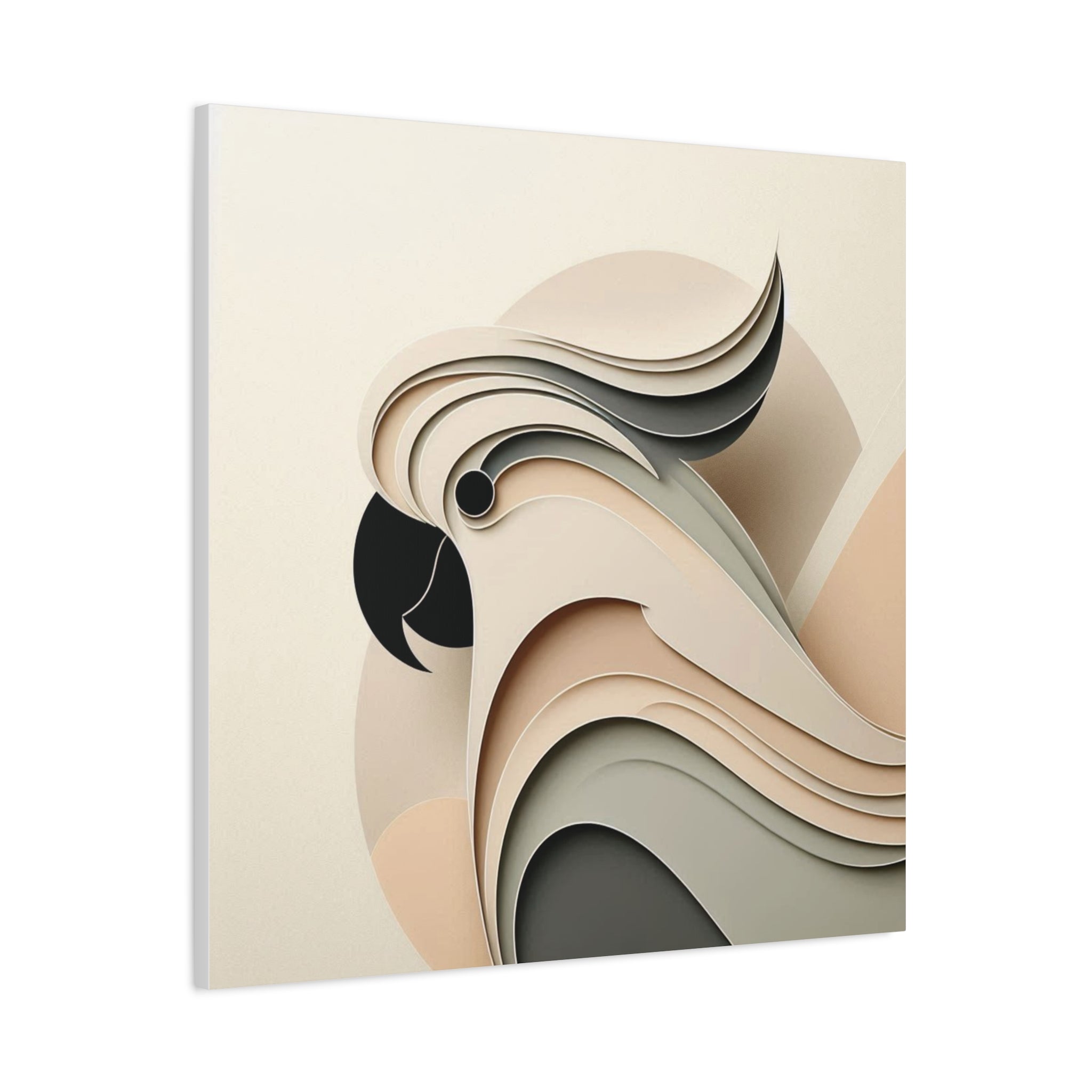 Abstract Paper Cut Cockatoo Matte Canvas Printify