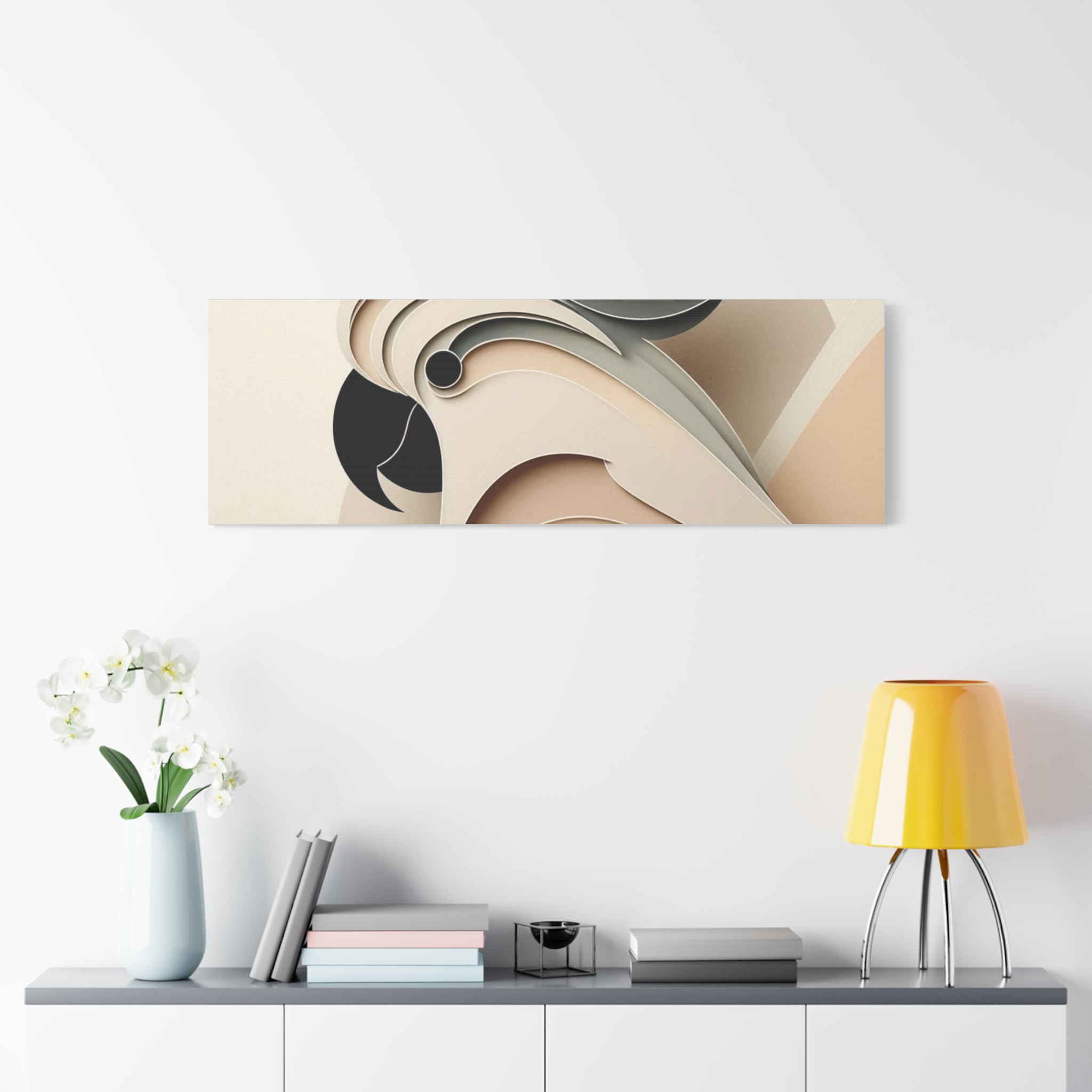 Abstract Paper Cut Cockatoo Matte Canvas Printify