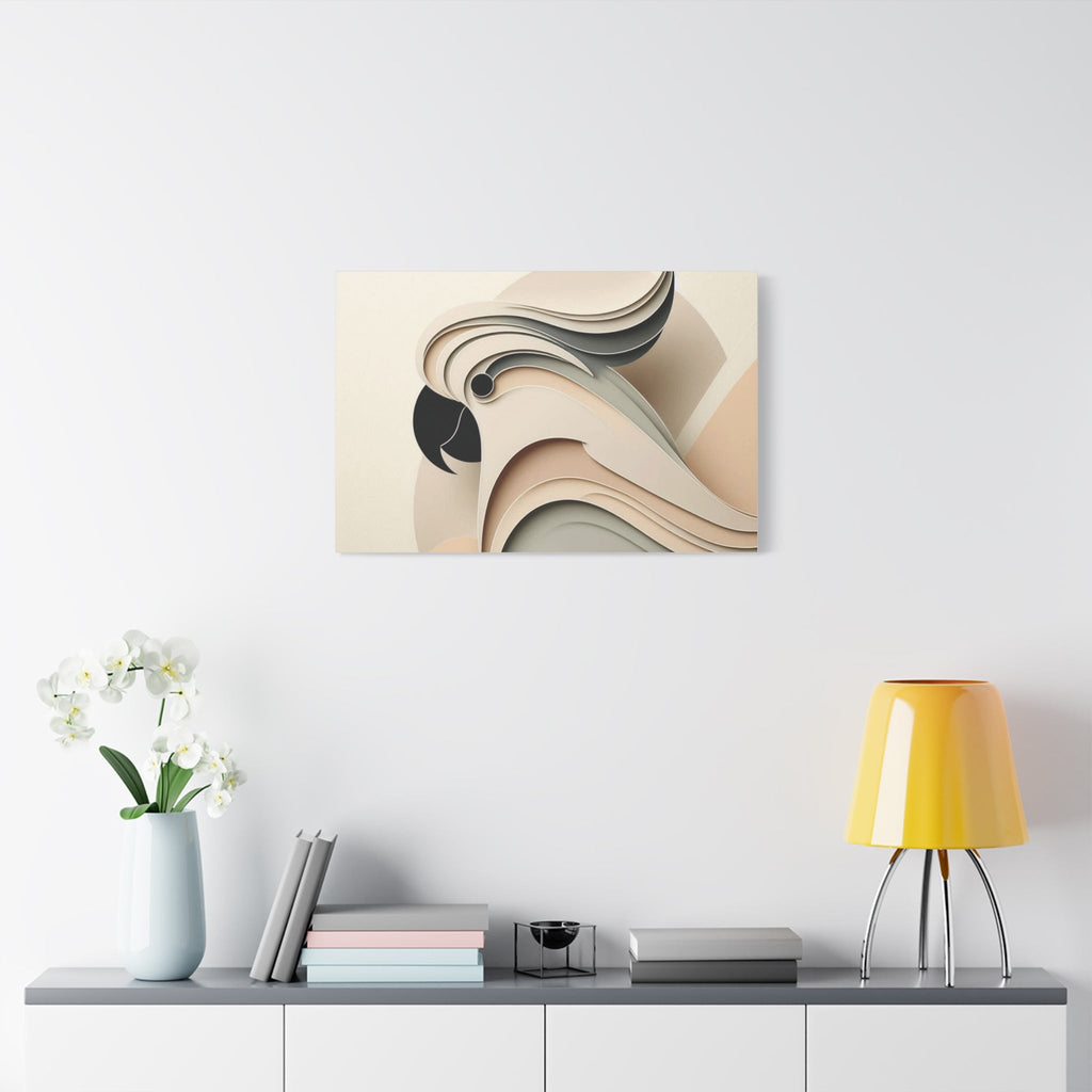 Abstract Paper Cut Cockatoo Matte Canvas Printify
