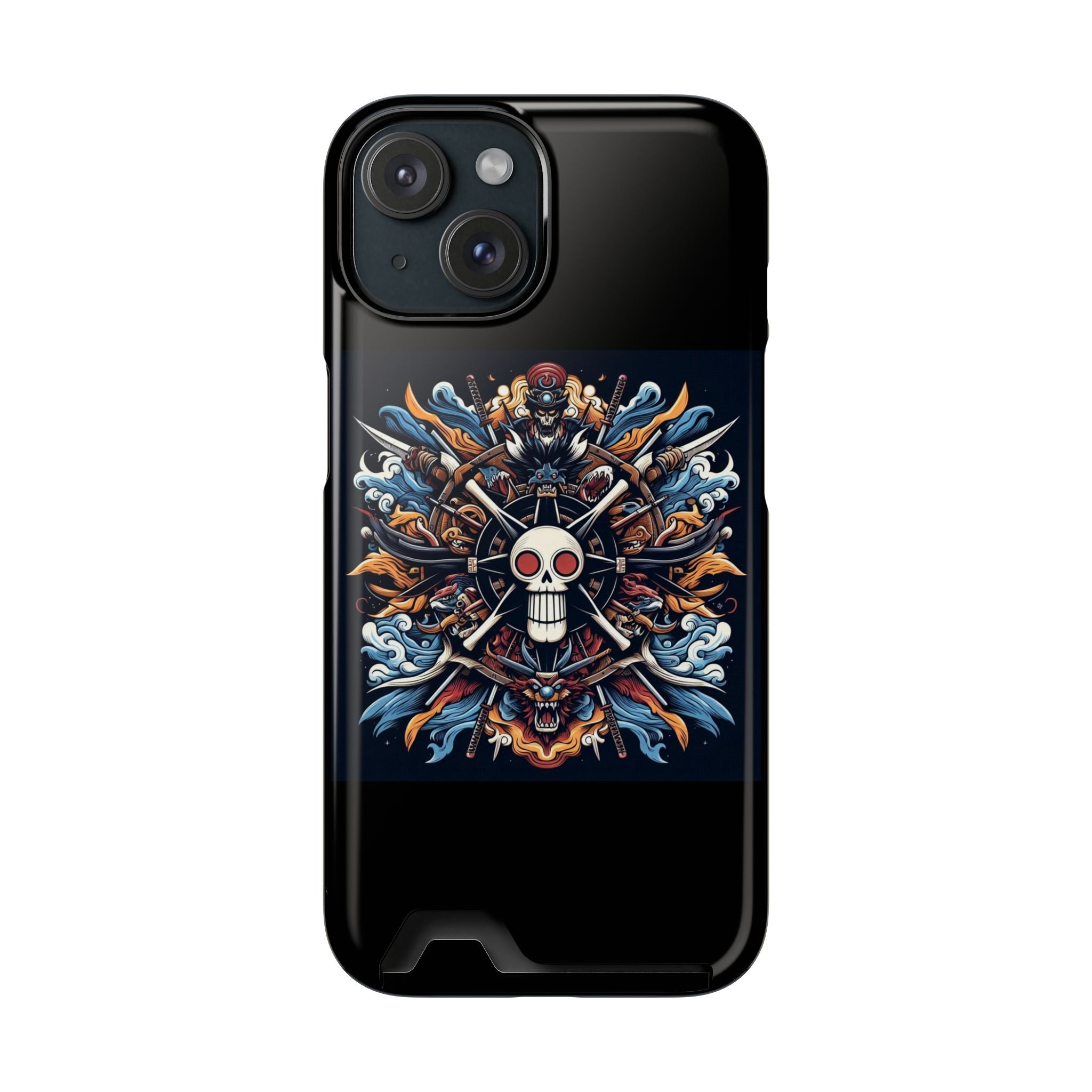 One Piece Phone Case with Card Holder | Anime Straw Hat Crew Design Printify