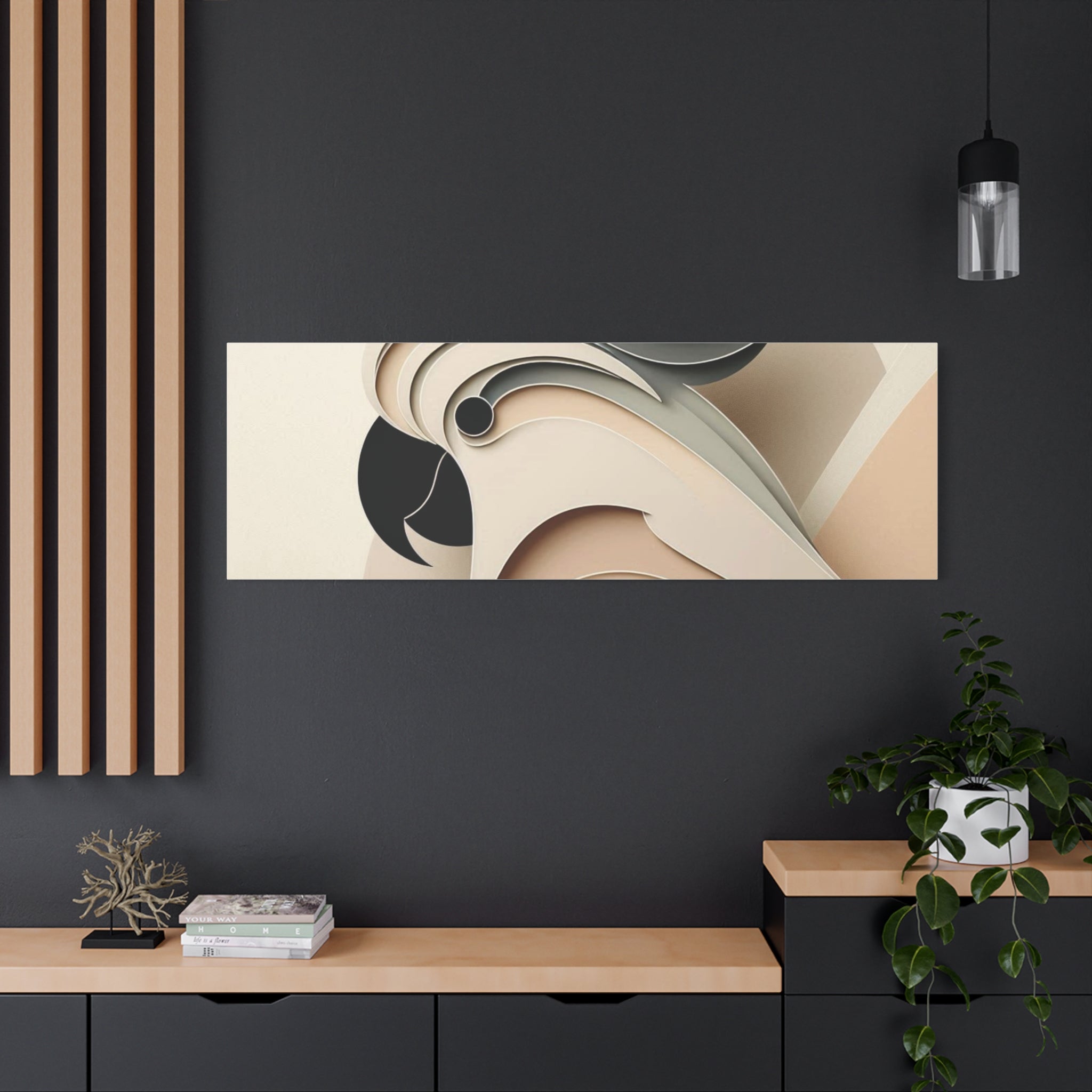 Abstract Paper Cut Cockatoo Matte Canvas Printify