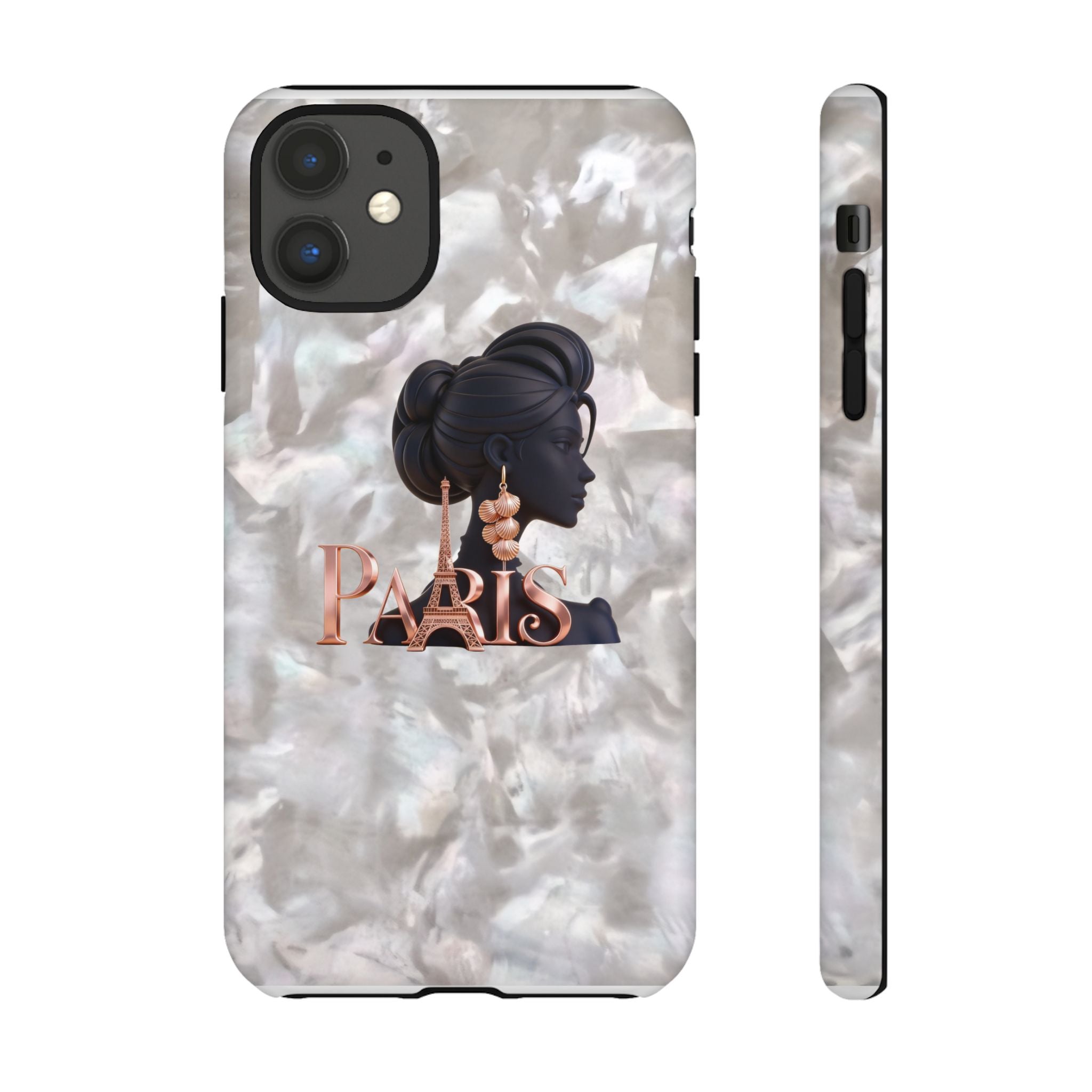 Paris Silhouette Pearl Phone Case — Tough Protective Smartphone Cover Printify
