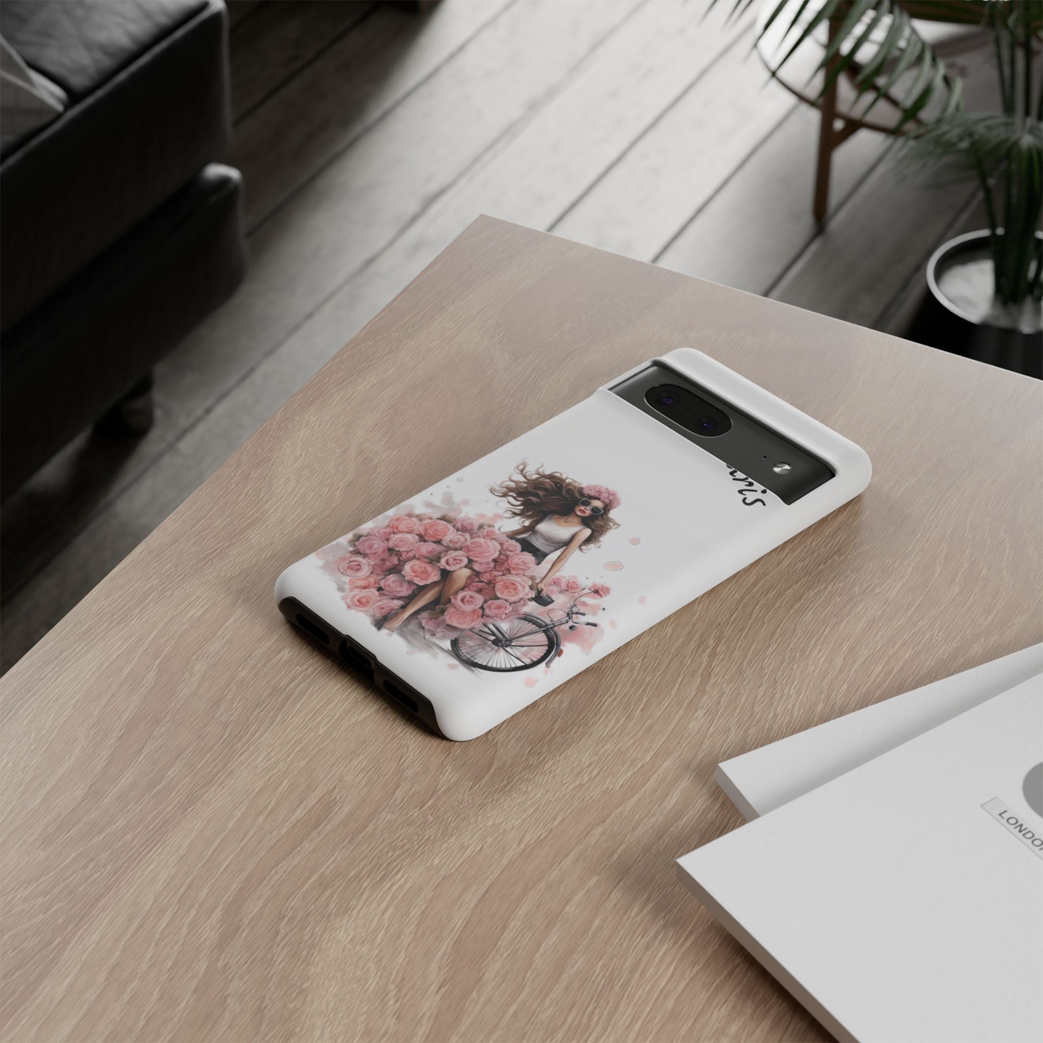 Paris Rose Bicycle woman phone case | Floral iPhone case Printify