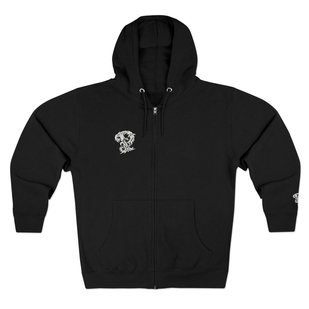 Ember & Serpent Zip Hoodie — Minimal Mythic Graphic Zip-Up Printify