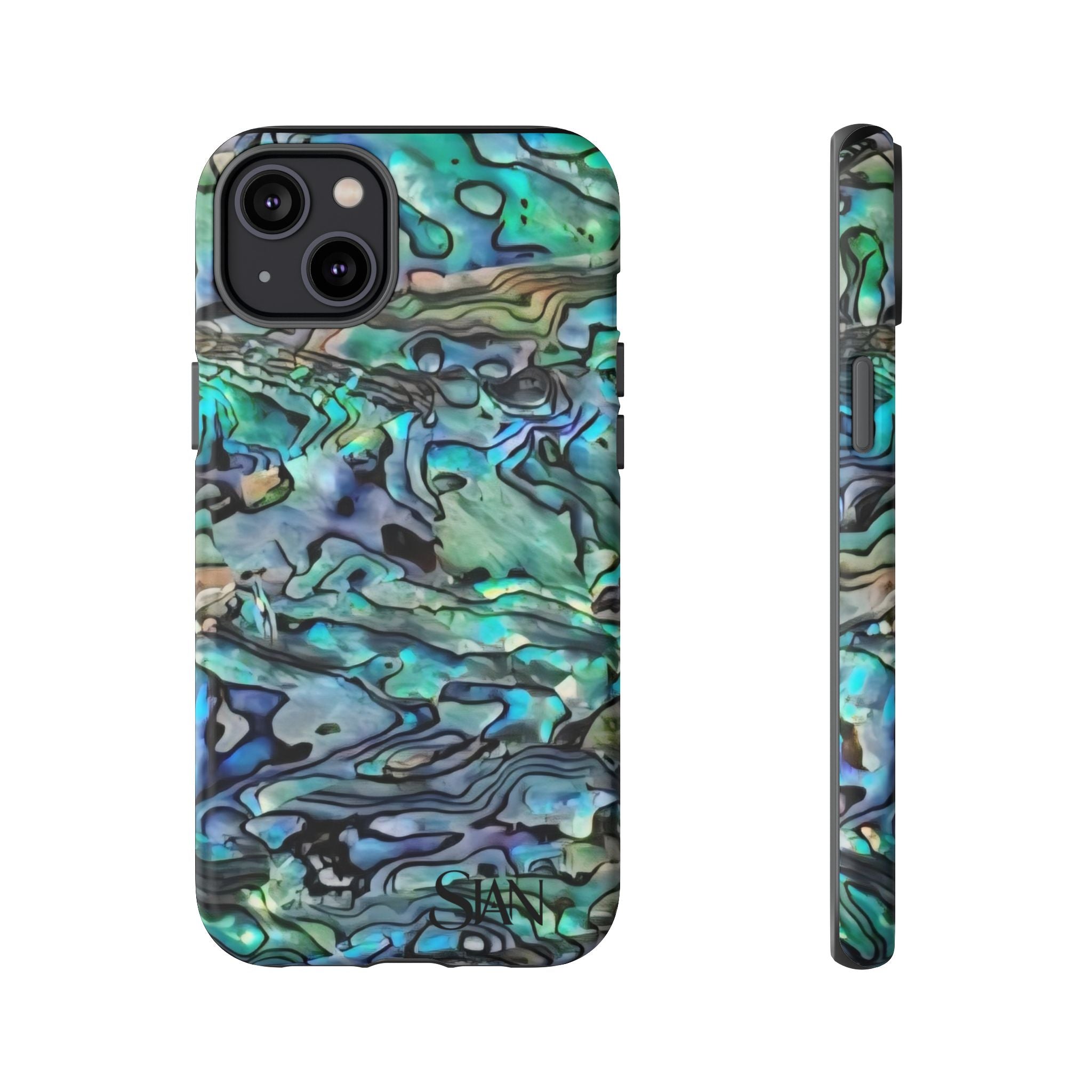 Abalone Shell Pattern Phone Case | Iridescent Ocean Swirl Protective Cover Printify
