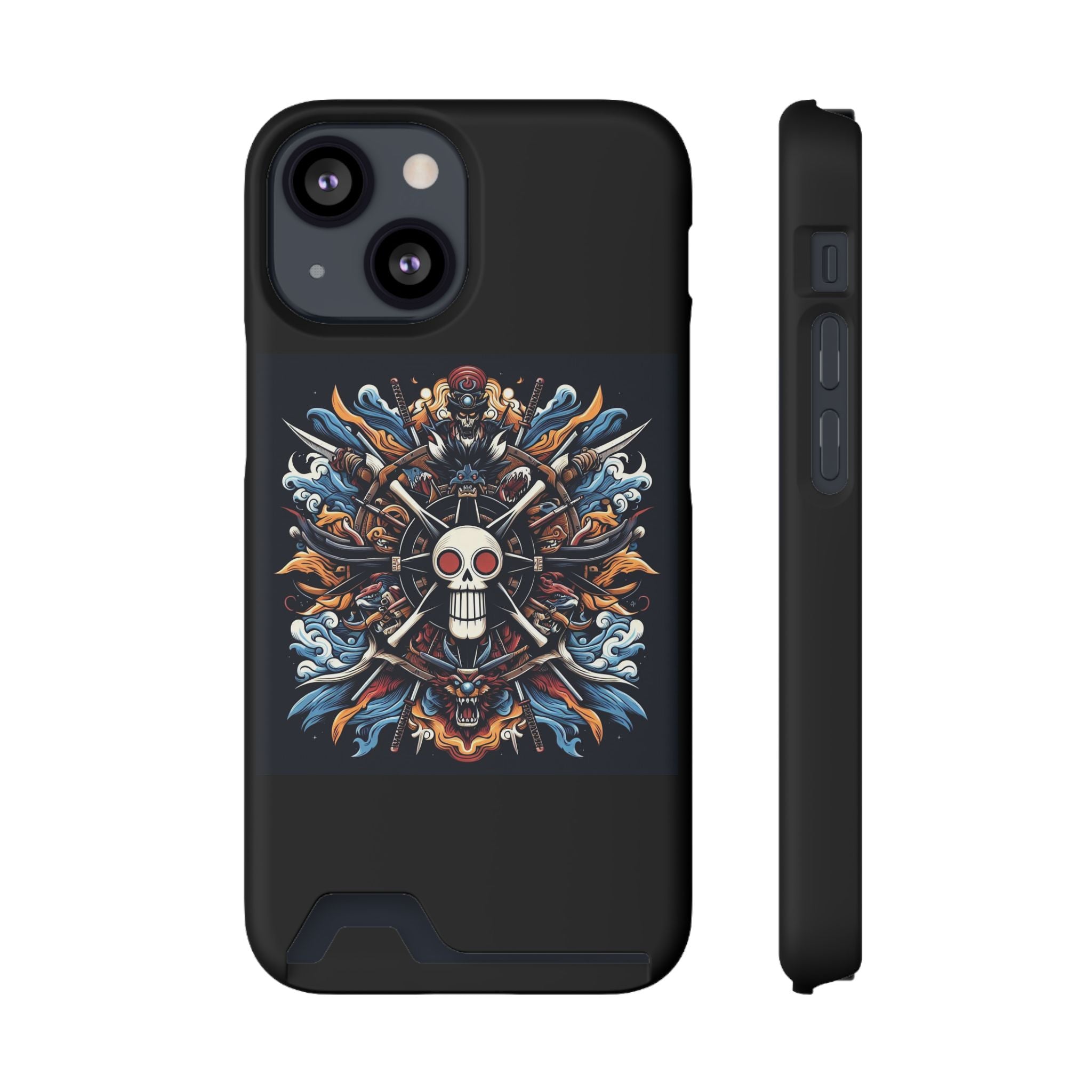 One Piece Phone Case with Card Holder | Anime Straw Hat Crew Design Printify