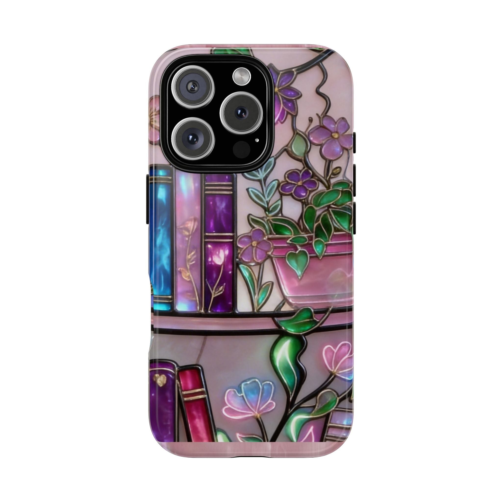 Floral Bookshelf Phone Case — Pastel Botanicals & Magical Book Art Printify