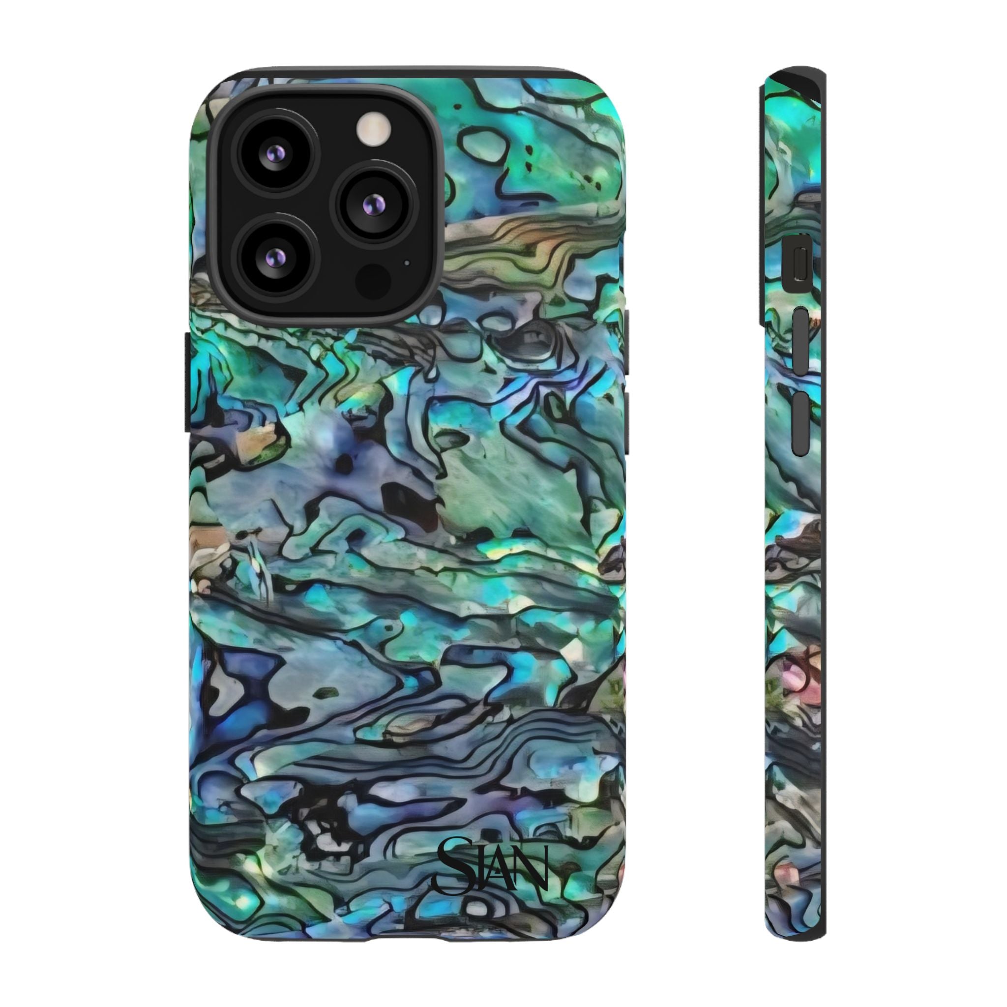 Abalone Shell Pattern Phone Case | Iridescent Ocean Swirl Protective Cover Printify