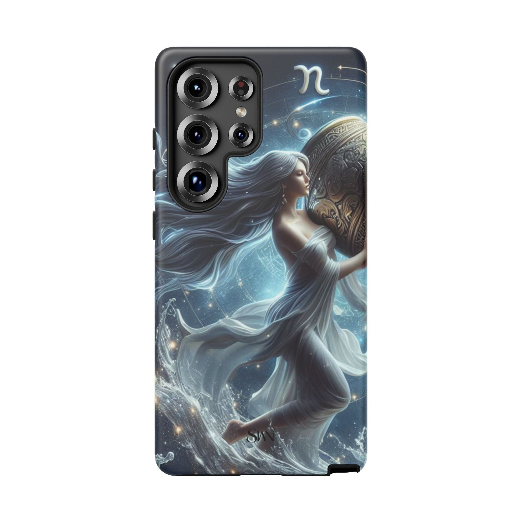 Moonlit Athena figure phone case | Goddess warrior celestial art tough case Printify