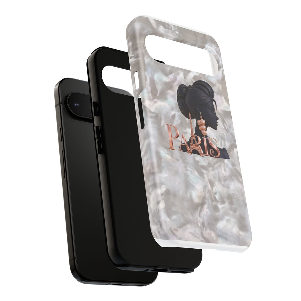 Paris Silhouette Pearl Phone Case — Tough Protective Smartphone Cover Printify