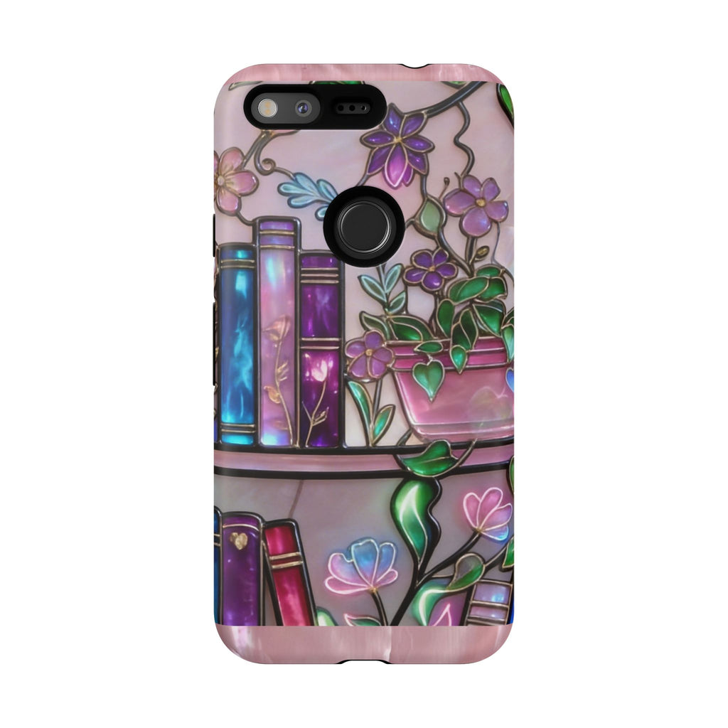 Floral Bookshelf Phone Case — Pastel Botanicals & Magical Book Art Printify