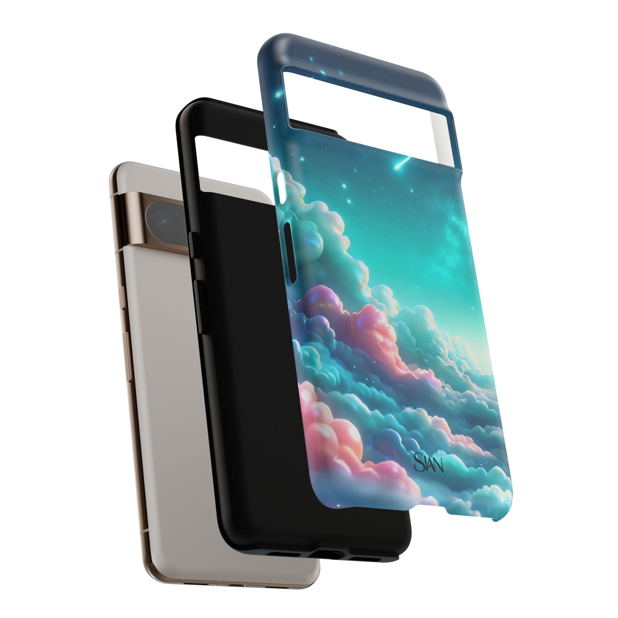 Dreamy Pastel Clouds with Shooting Star phone case Printify