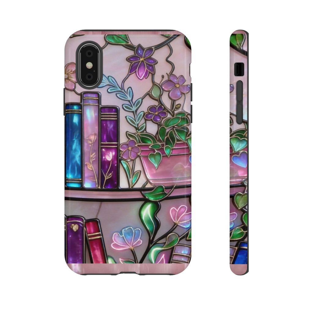 Floral Bookshelf Phone Case — Pastel Botanicals & Magical Book Art Printify