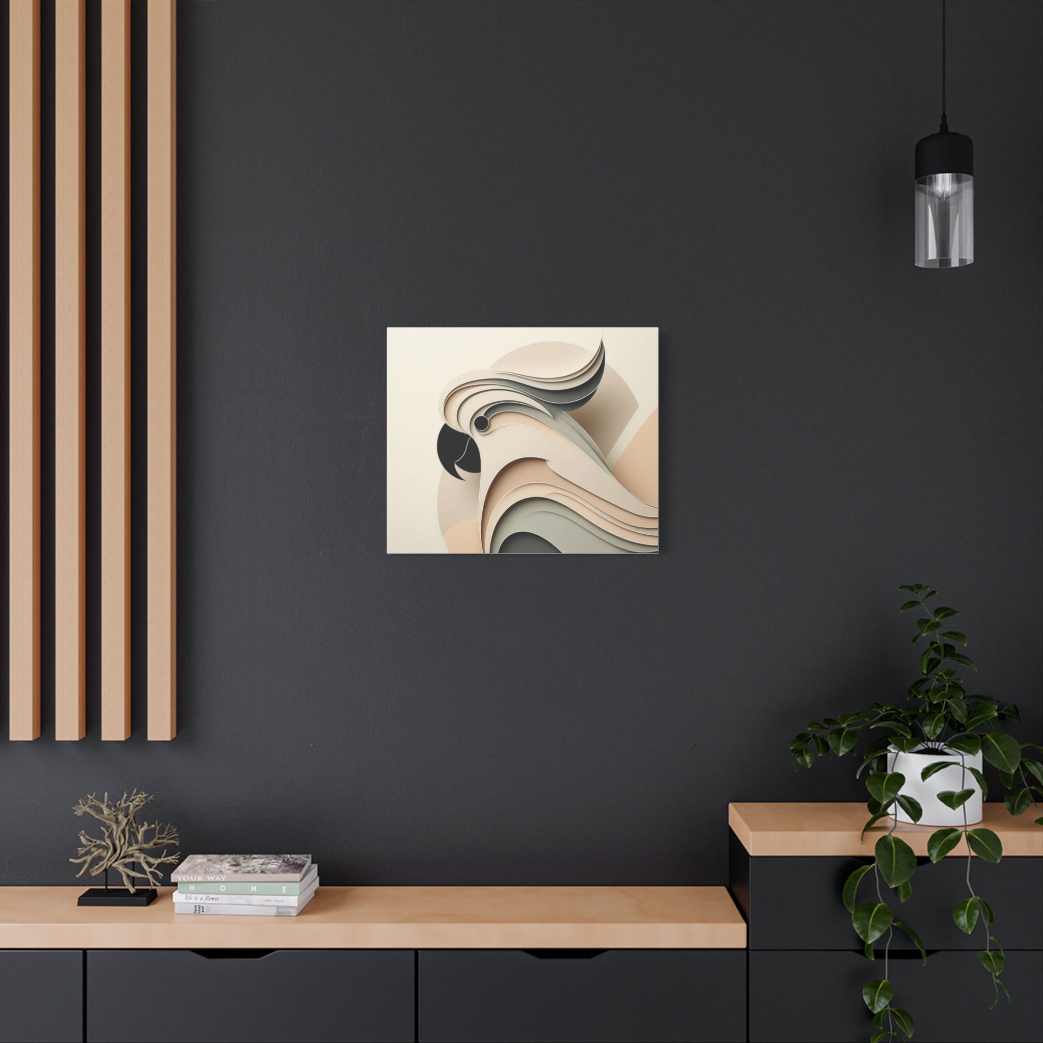 Abstract Paper Cut Cockatoo Matte Canvas Printify