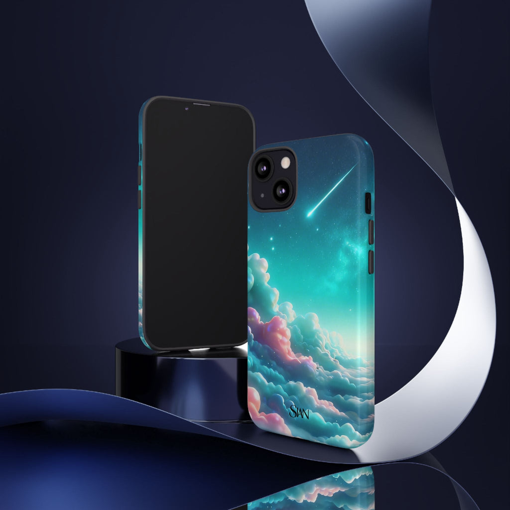 Dreamy Pastel Clouds with Shooting Star phone case Printify