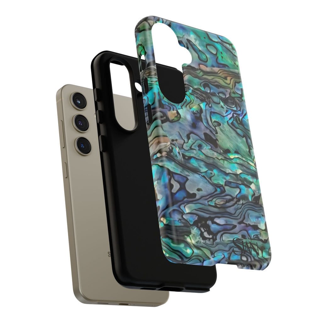 Abalone Shell Pattern Phone Case | Iridescent Ocean Swirl Protective Cover Printify