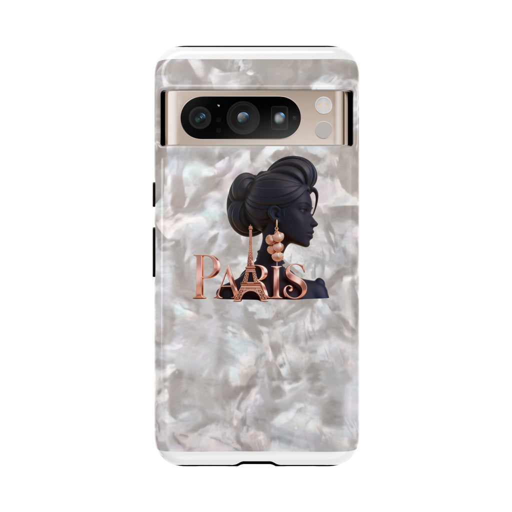 Paris Silhouette Pearl Phone Case — Tough Protective Smartphone Cover Printify