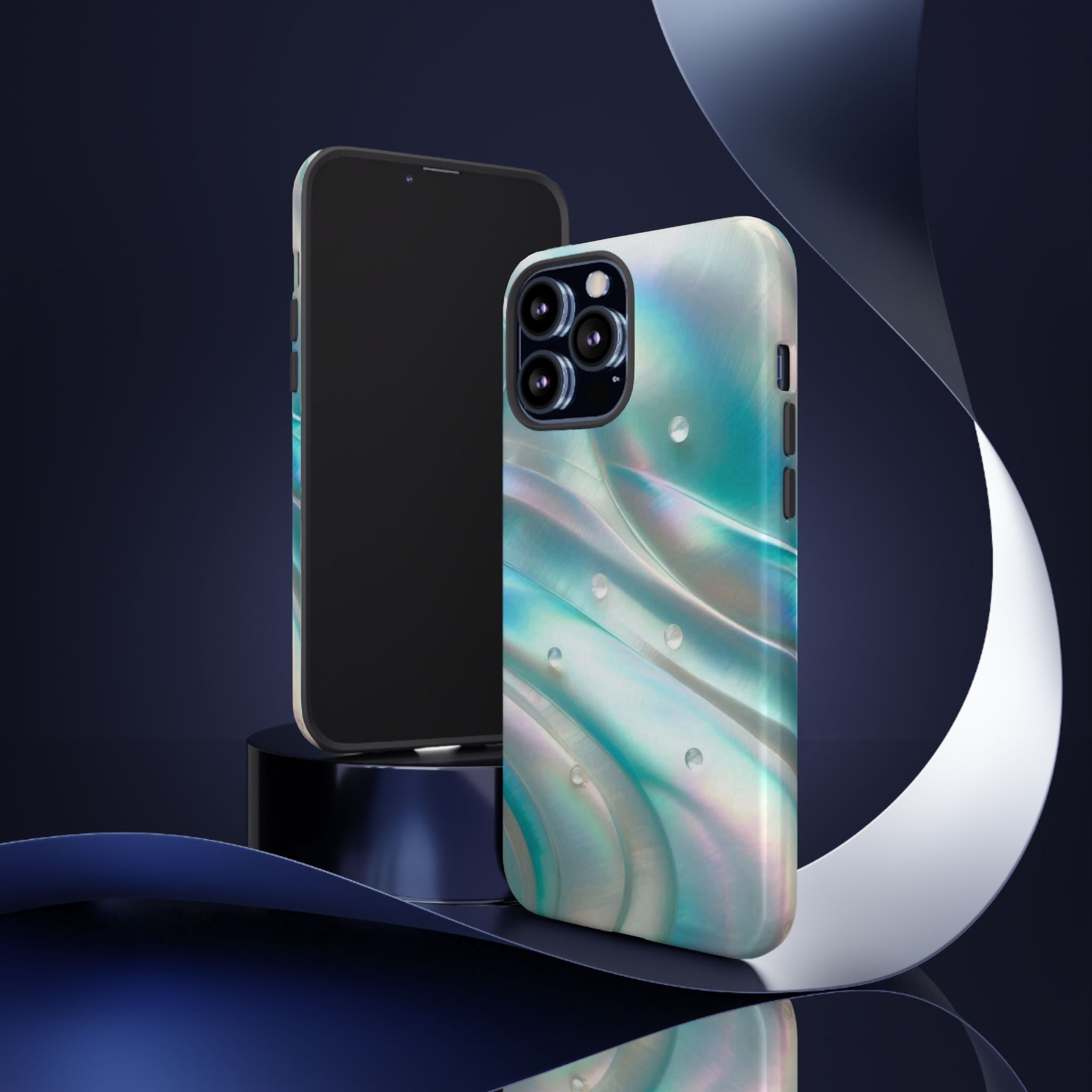 Iridescent Pearl Wave phone case | Tough Cases Printify