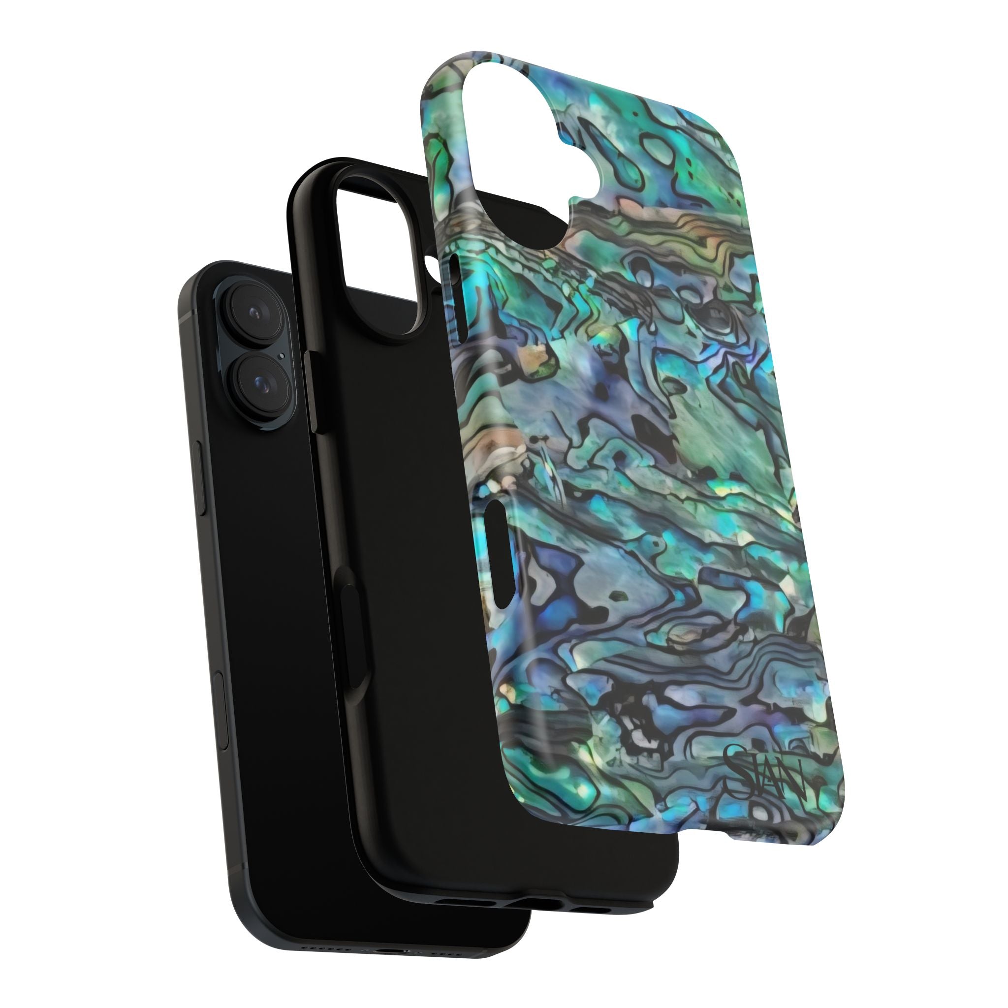 Abalone Shell Pattern Phone Case | Iridescent Ocean Swirl Protective Cover Printify