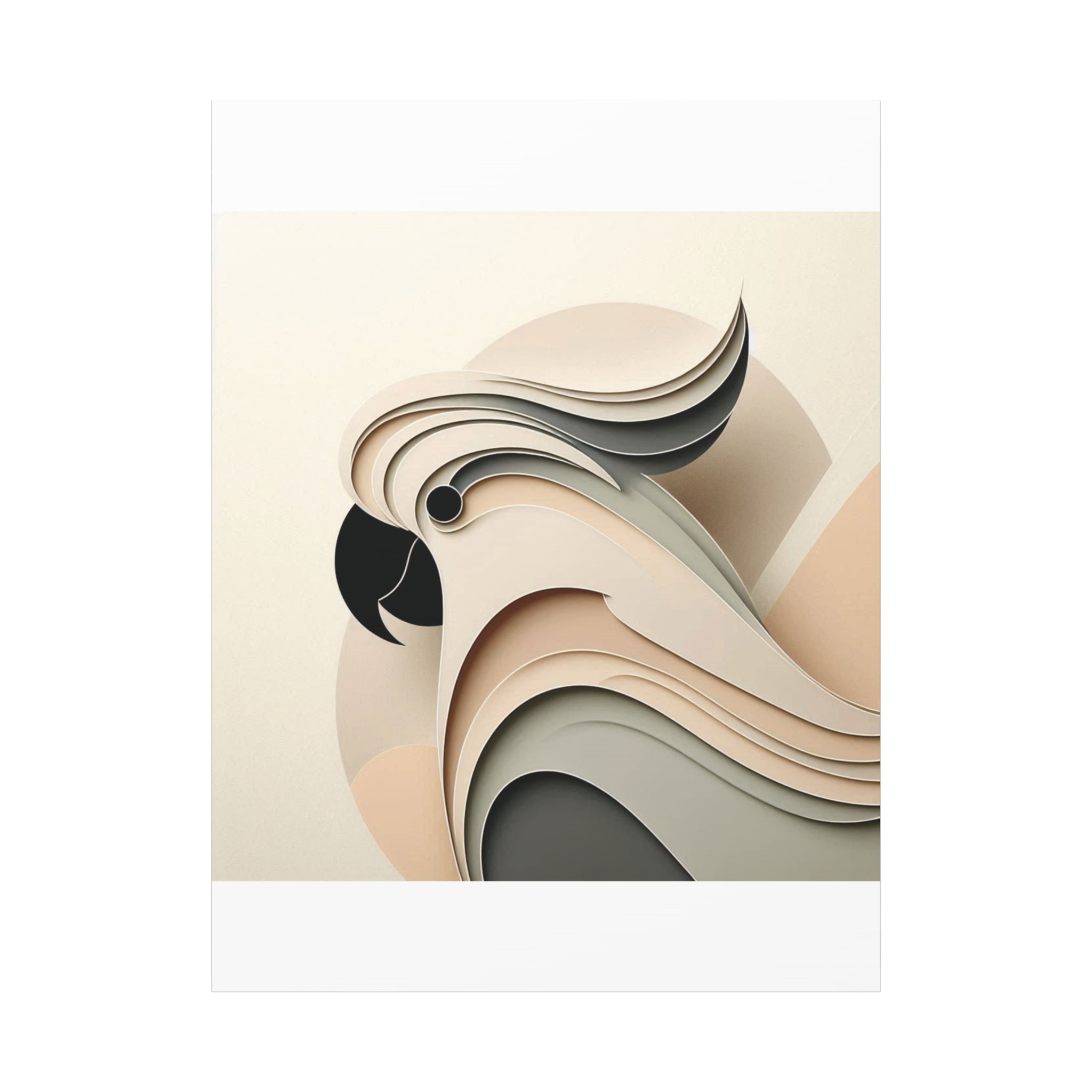 Abstract Paper Cut Cockatoo Matte Canvas Printify