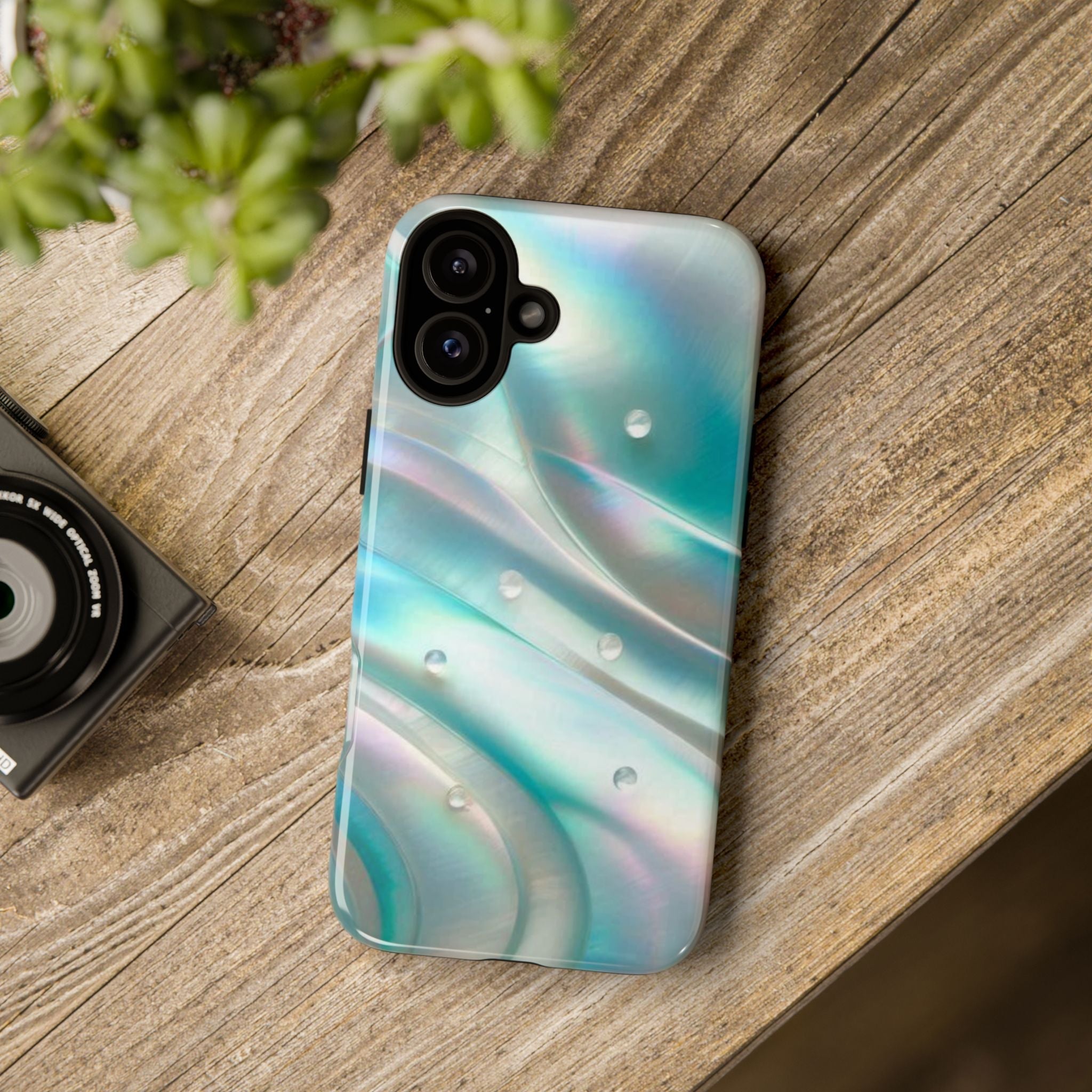 Iridescent Pearl Wave phone case | Tough Cases Printify