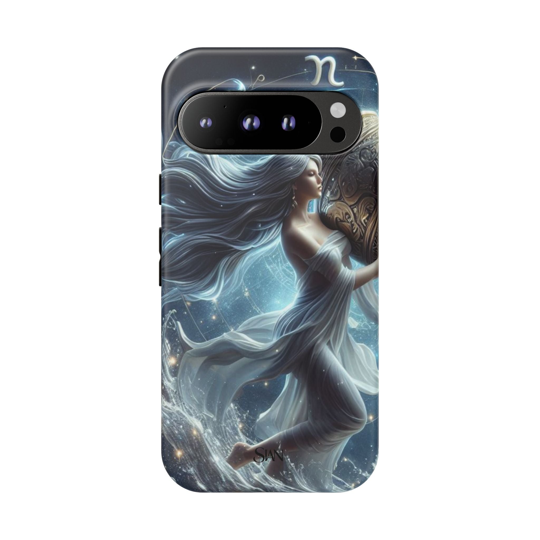 Moonlit Athena figure phone case | Goddess warrior celestial art tough case Printify