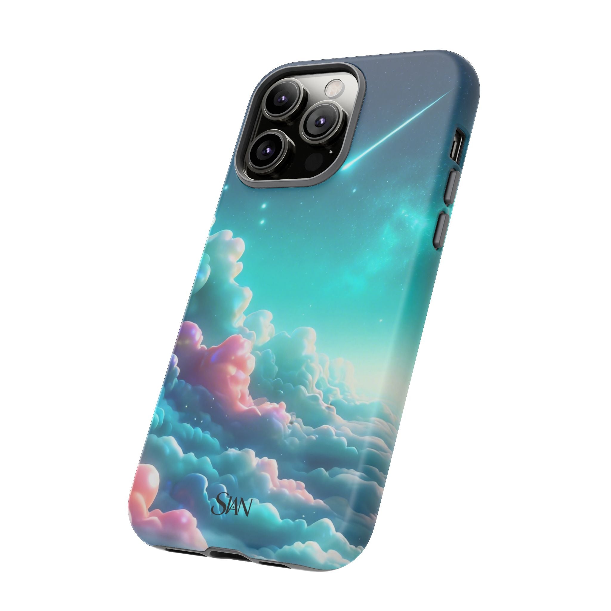 Dreamy Pastel Clouds with Shooting Star phone case Printify